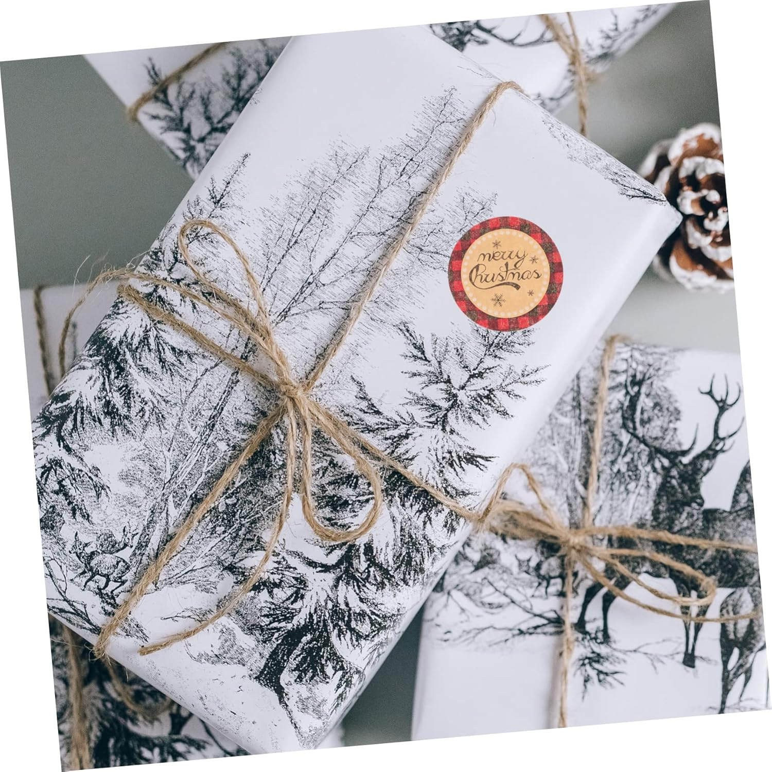 SEWACC Christmas Pattern Seal Label Sticker for Envelope Mouth Decorative Christmas Sealing Sticker for Bags and Wrapping Paper image number 2