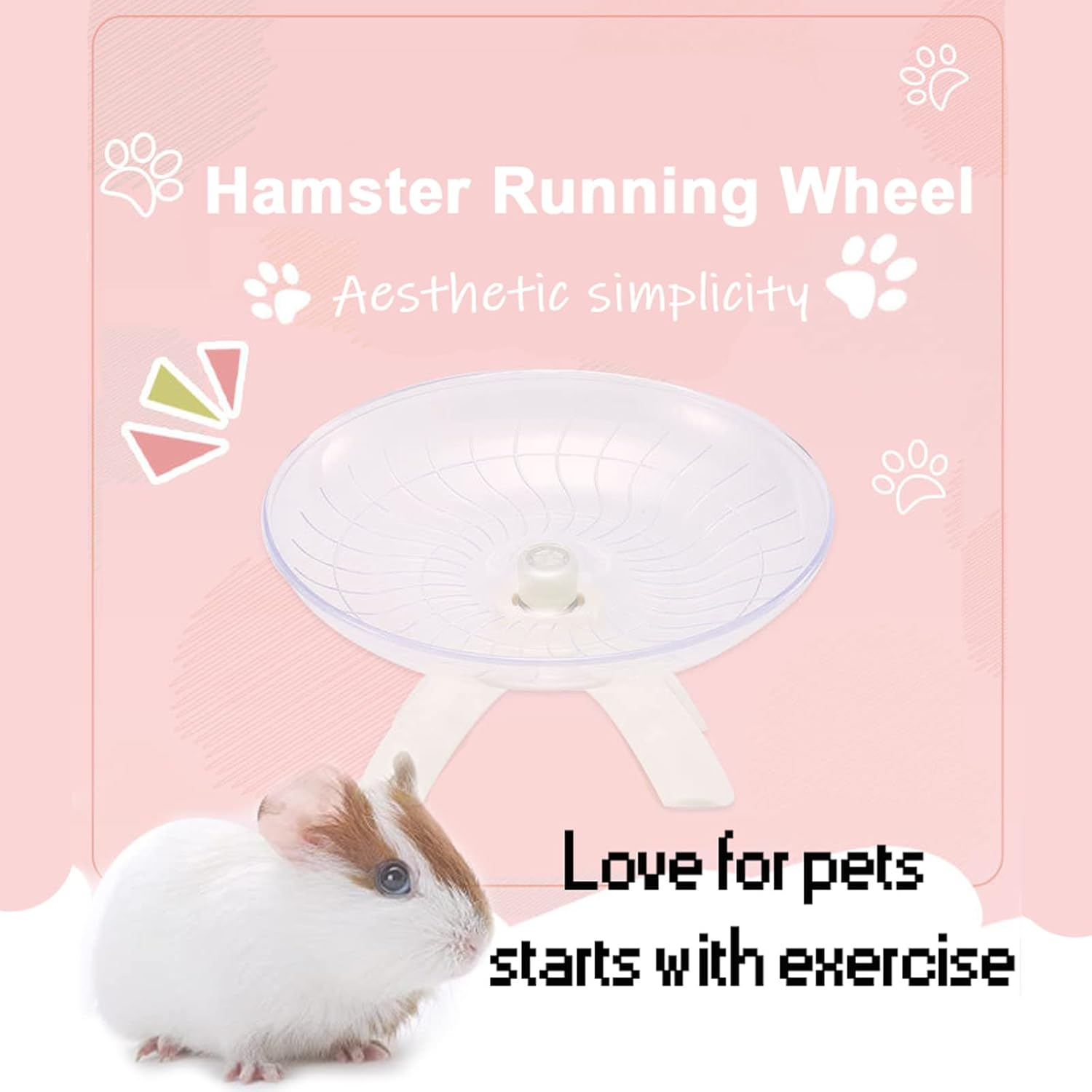 Silent Hamster, Hamster Wheel Toys, Quiet Running Wheel, Hamster Wheel Toy, Quiet Hamster Wheel, Small Animal Wheels, Hamster Wheel for Hamsters, Lgel, Chinchilla, Guinea Pigs, Small Pets (White) image number 6