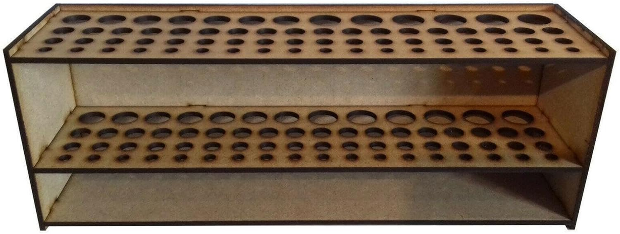 Brush Case - Brush Holder for Artists, Wall Mounted Wooden Tray Stand with 67 Holes | Wall Mounted Brush Stand and Desk Organiser for Watercolour Brushes and Eyeliner image number 5