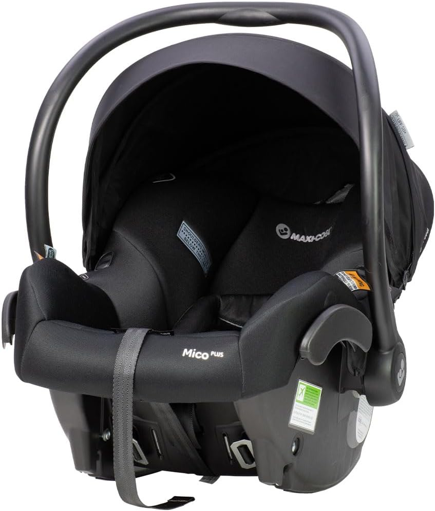 Maxi COSI Mico plus Baby Capsule ISO- Onyx, Air Protect Infant Car Seat with Superior Side Impact Protection, Extendible UPF 50+ Sun Canopy, Water Resistant Hood, and Travel System Compatibility image number 6