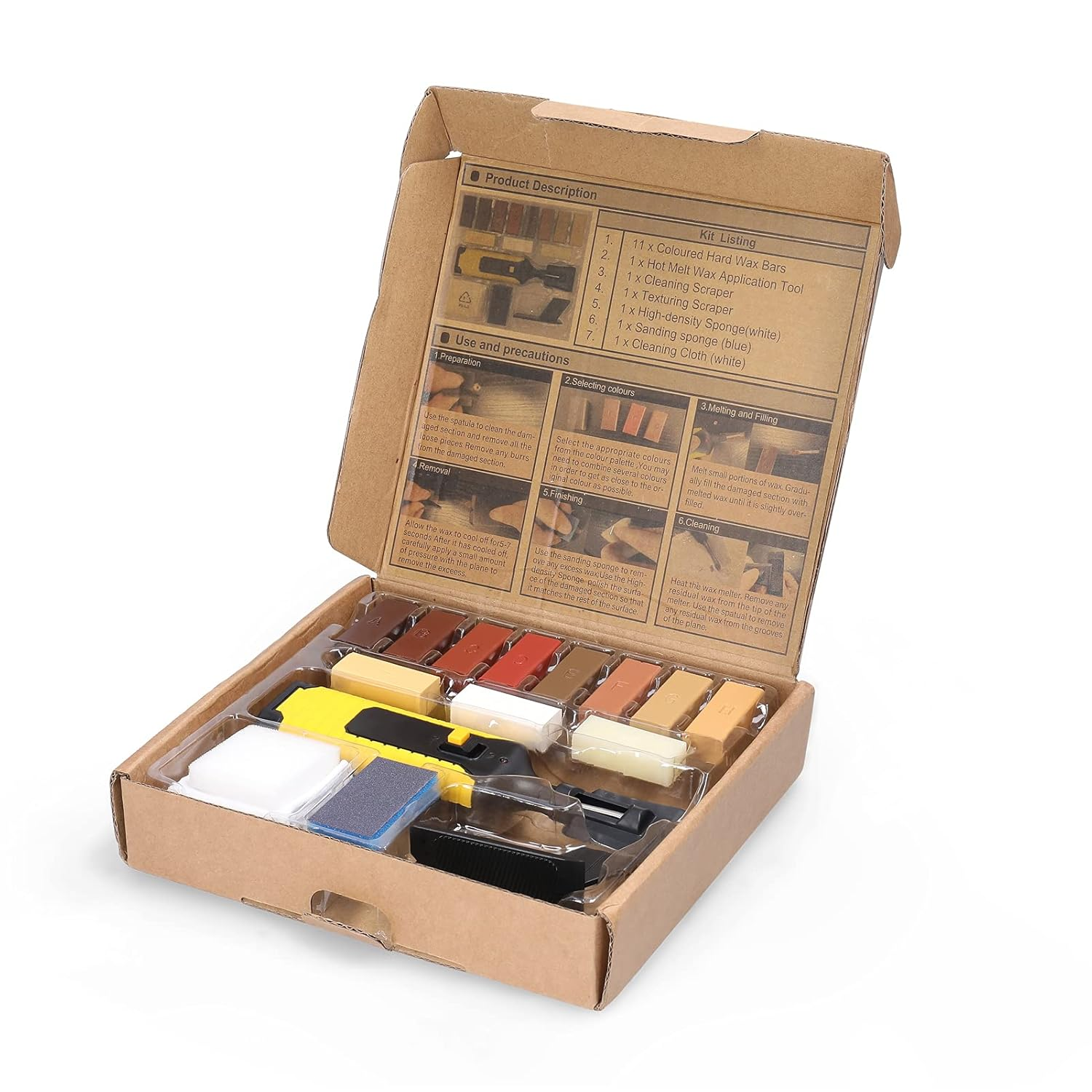 Laminate Floor Repair Kit, Wood Board Scratch Repair Tool with 11 Wax Blocks, for Home Repair image number 4