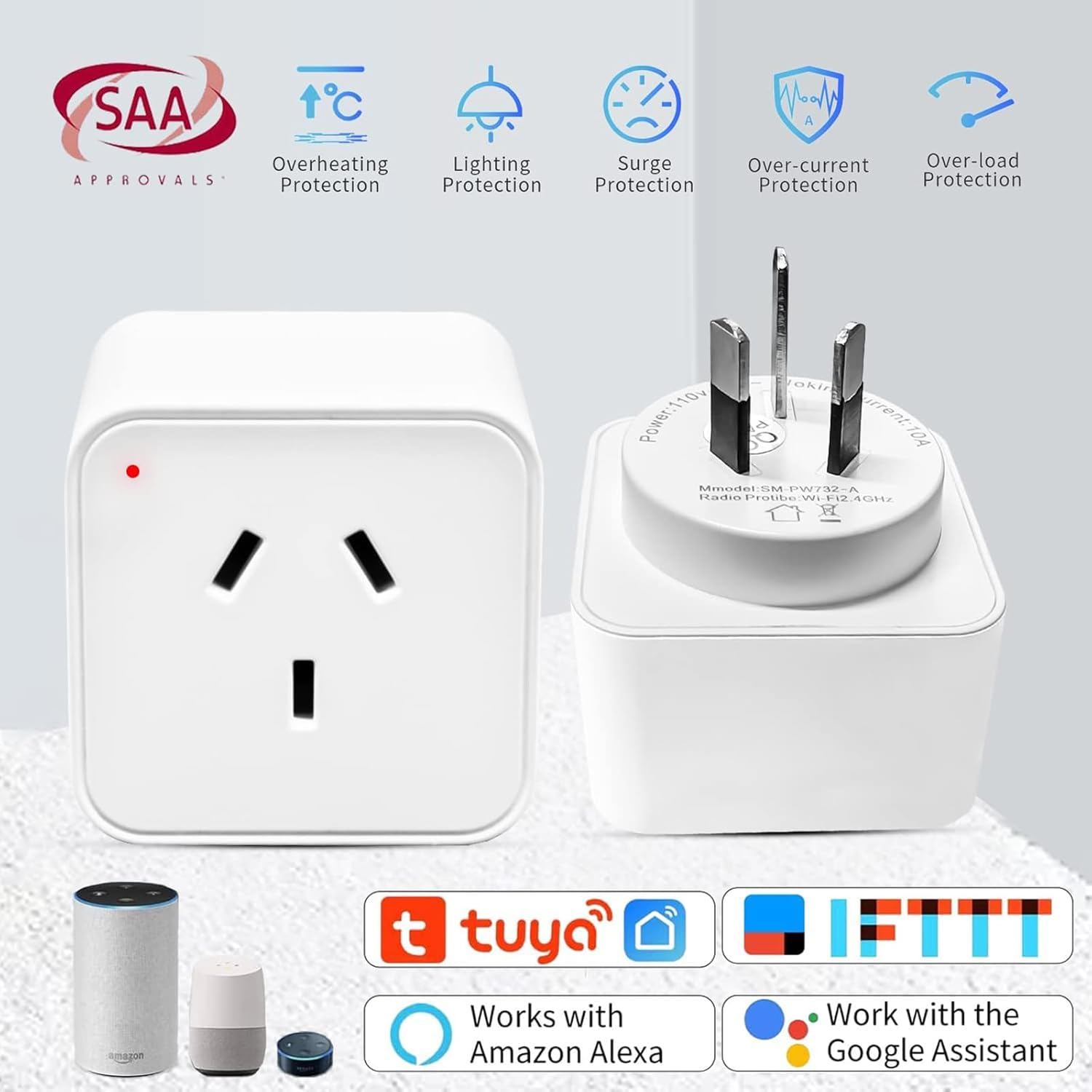 XENON Zigbee Smart Plug Mini, Wifi Outlet for Home Automation, Remote & Voice Control, Compatible with Alexa, Google, Home Assistant, and Smartthiiings, 2 Pack - Zigbee-732-2 Pack image number 5