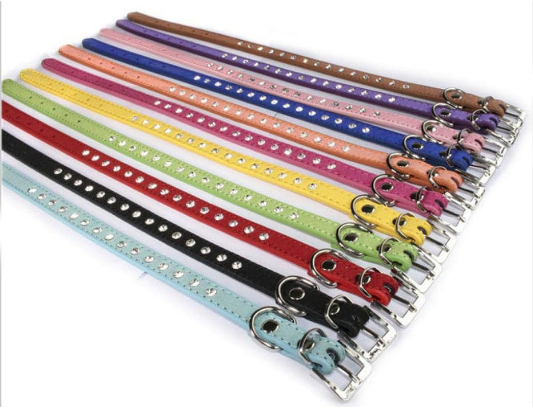 Avenpets 10"-16.5" Length Bling Velvet Rhinestone Dog Cat Pet Collar Diamond Crystal Pet Jewelry(Red,S) image number 5