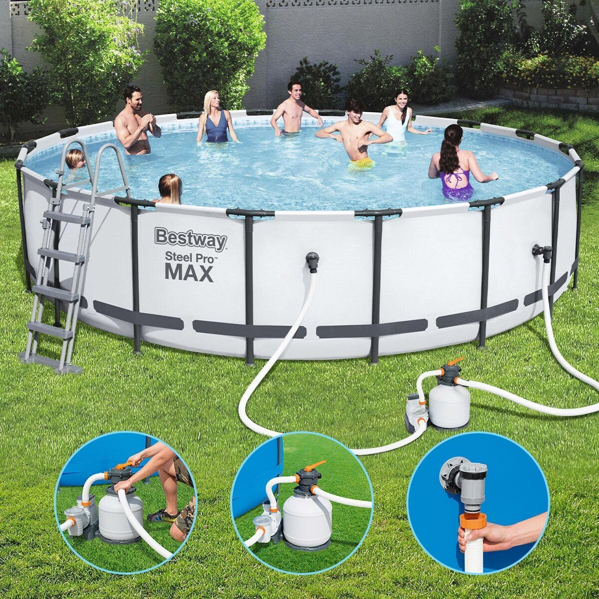 2200 Gallon above Ground Swimming Pool Sand Filter Pump image number 1