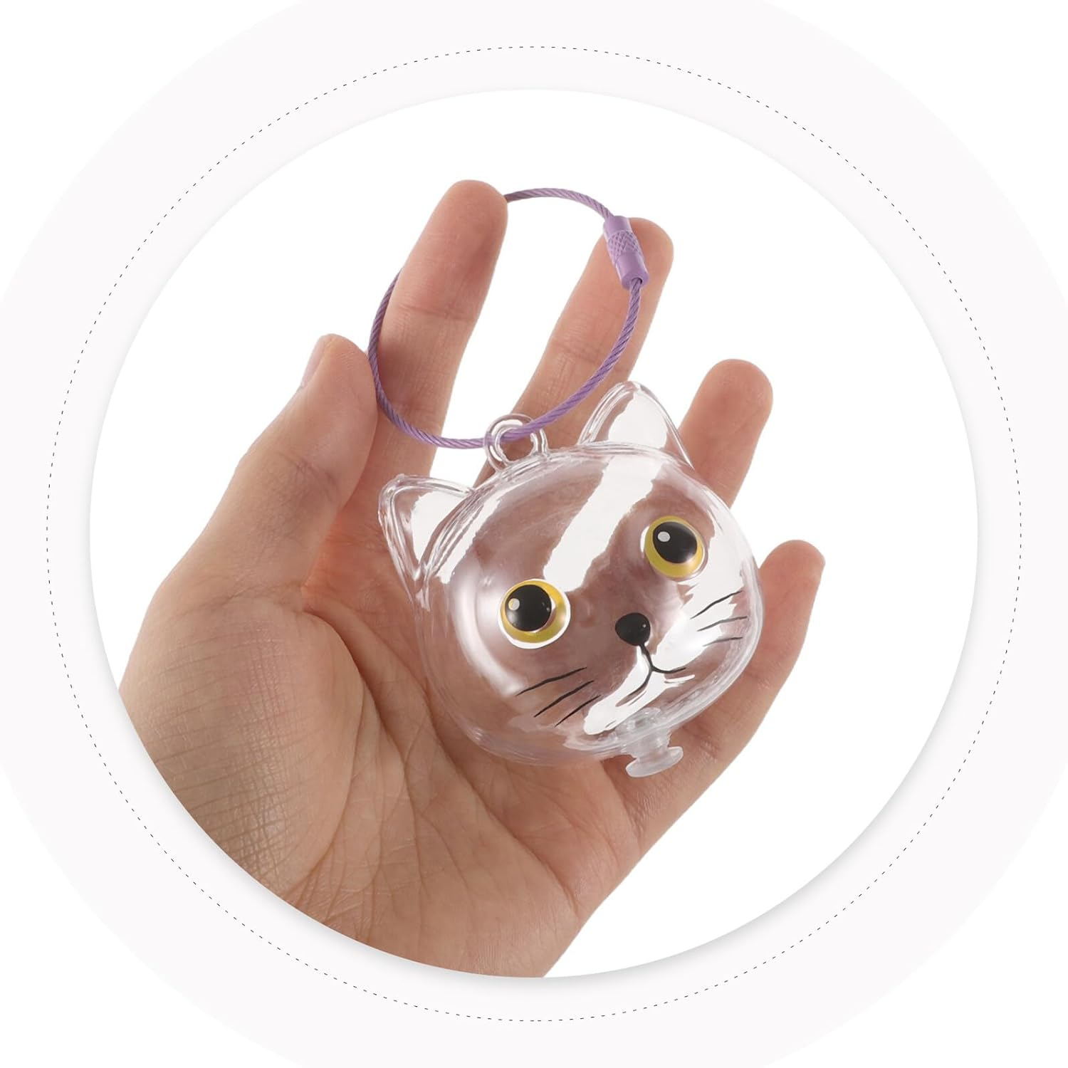 UPKOCH 3Pcs Cat Hair Storage Box Capsule Keychain Charm Tweezers Pet Hair Collector Keepsake Organizer image number 1