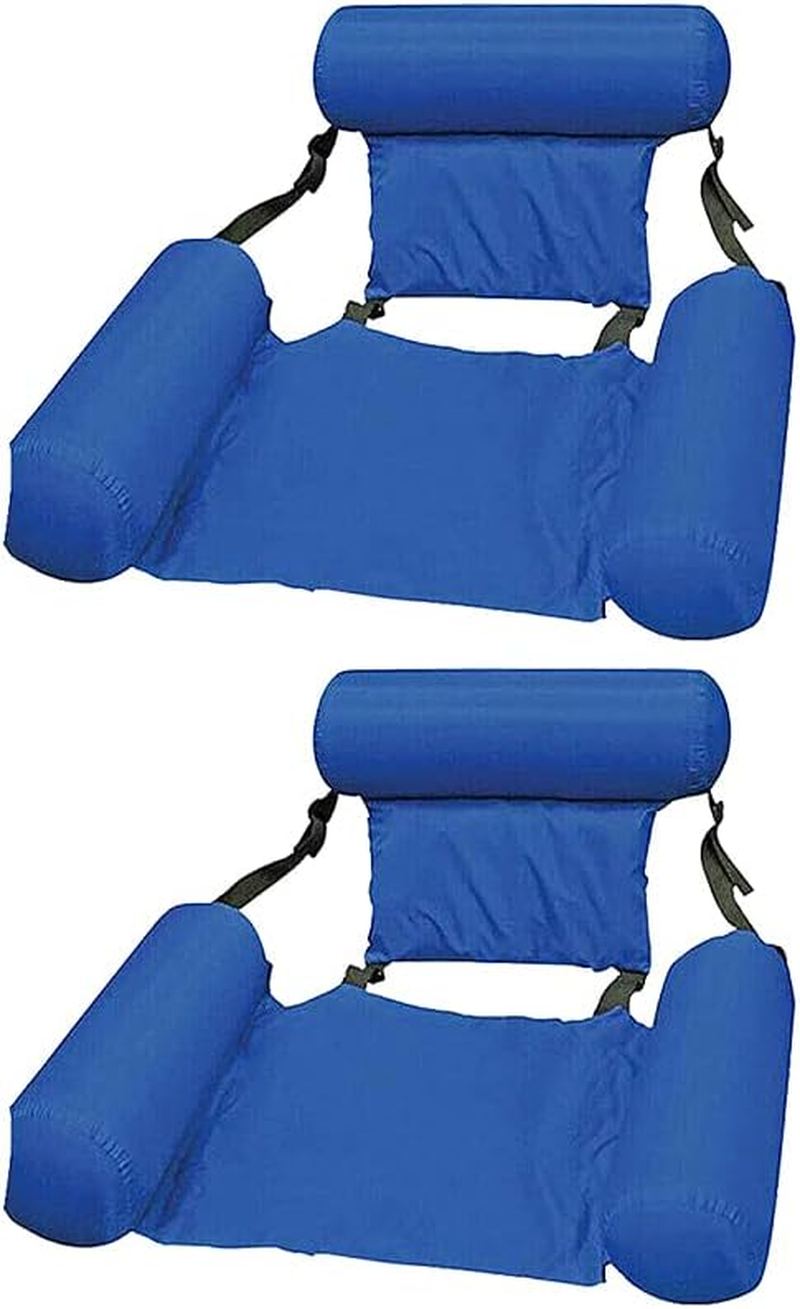 2X Water Hammock Inflatable Float Pool Lounge Bed Swimming Chair Beach Large Blue