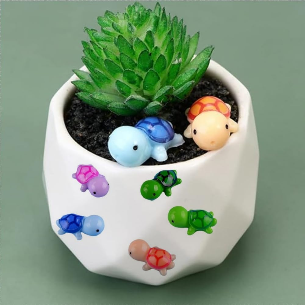 FUNNTY 30 Baby Turtles - Miniature Resin Turtles Miniature Figurines in Bulk 5Color Sea Turtle for Ocean Animal Figurines DIY Home Garden Birthday Party Favor Decoration image number 2