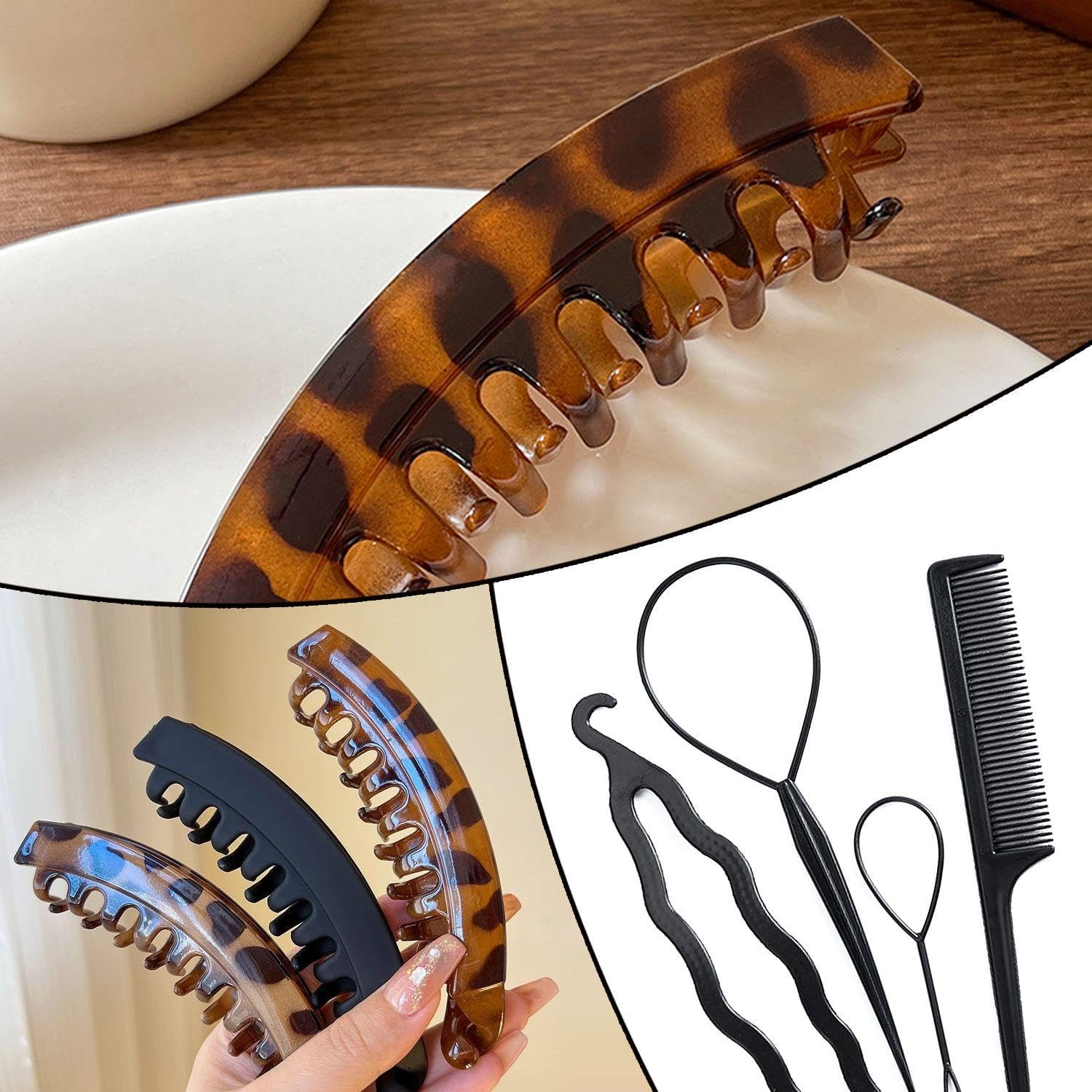 8 Pieces Women'S Hairpin and 4 Pieces Hairpin, Ponytail Holder, Simple Retro Hair Accessories, Hairstyle Accessories.