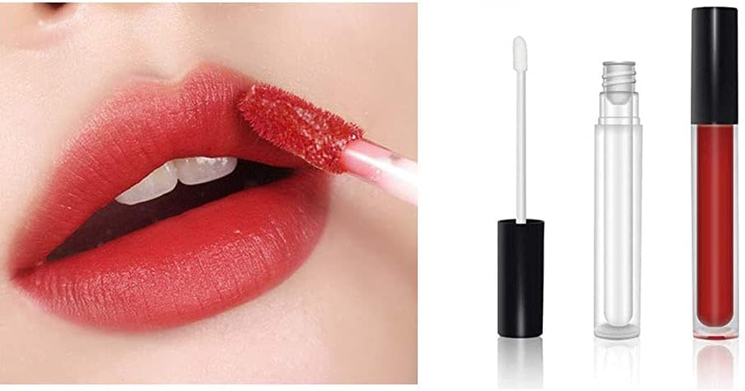 10 Pcs 10Ml DIY Clear Refillable Empty Lip Gloss Tubes Lip Balm Lipstick Tube Black Cap with Rubber Inserts and Transfer Funnel Tube for DIY Lipstick Makeup image number 1