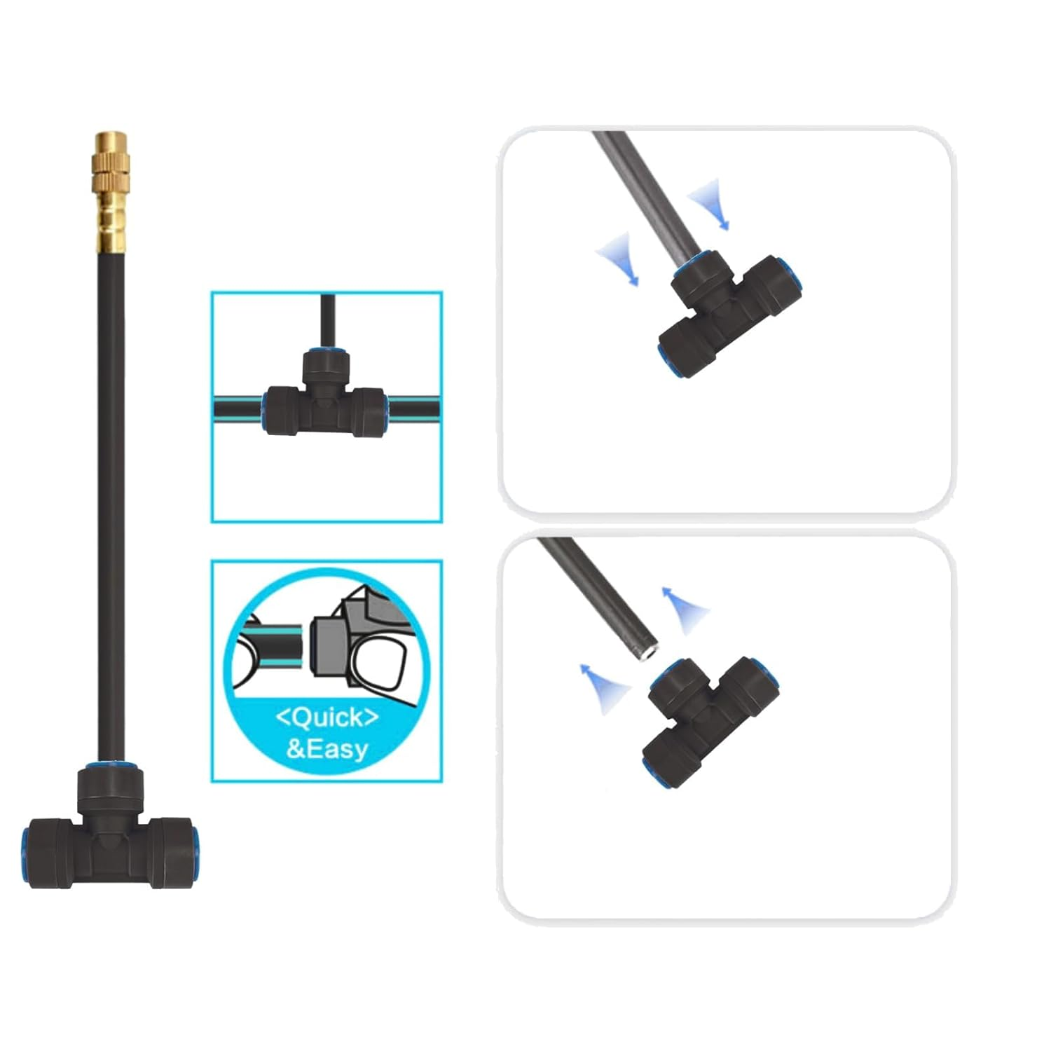 New Drip Irrigation Kit, Automatic Garden Watering System, Quick Connector and 360-Degree Bending Dropper Atomizing Copper Nozzle, Garden Plant Lawn Courtyard Watering System. (25 Spray Nozzles) image number 6