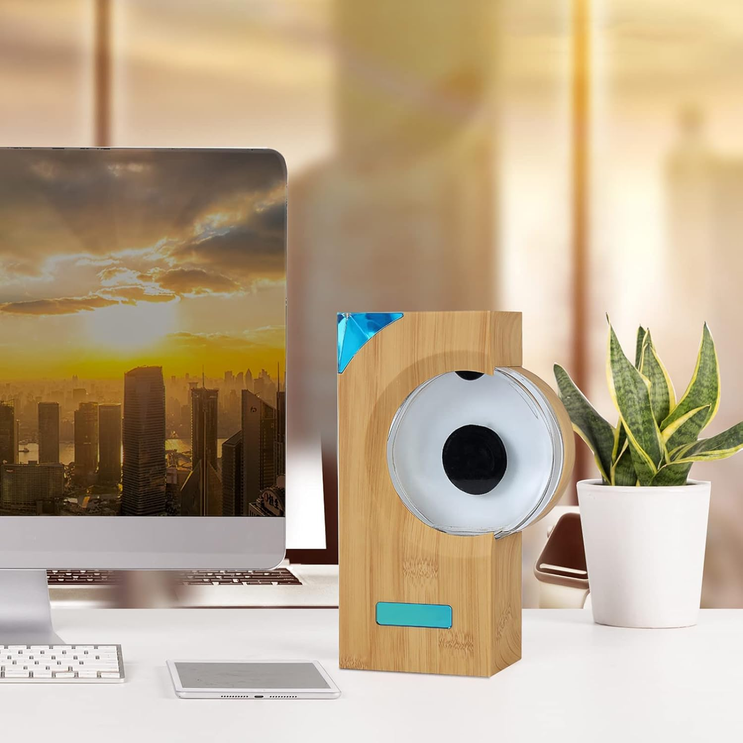 Magnetic Fluid Bluetooth Speaker Rhythm Light Dancing Ferrofluid with Music Rhythm Audio Music Pickup 360&deg; Surround Sound Home Theater, for Home TV Computer Office Desktop Decor Yellow image number 1