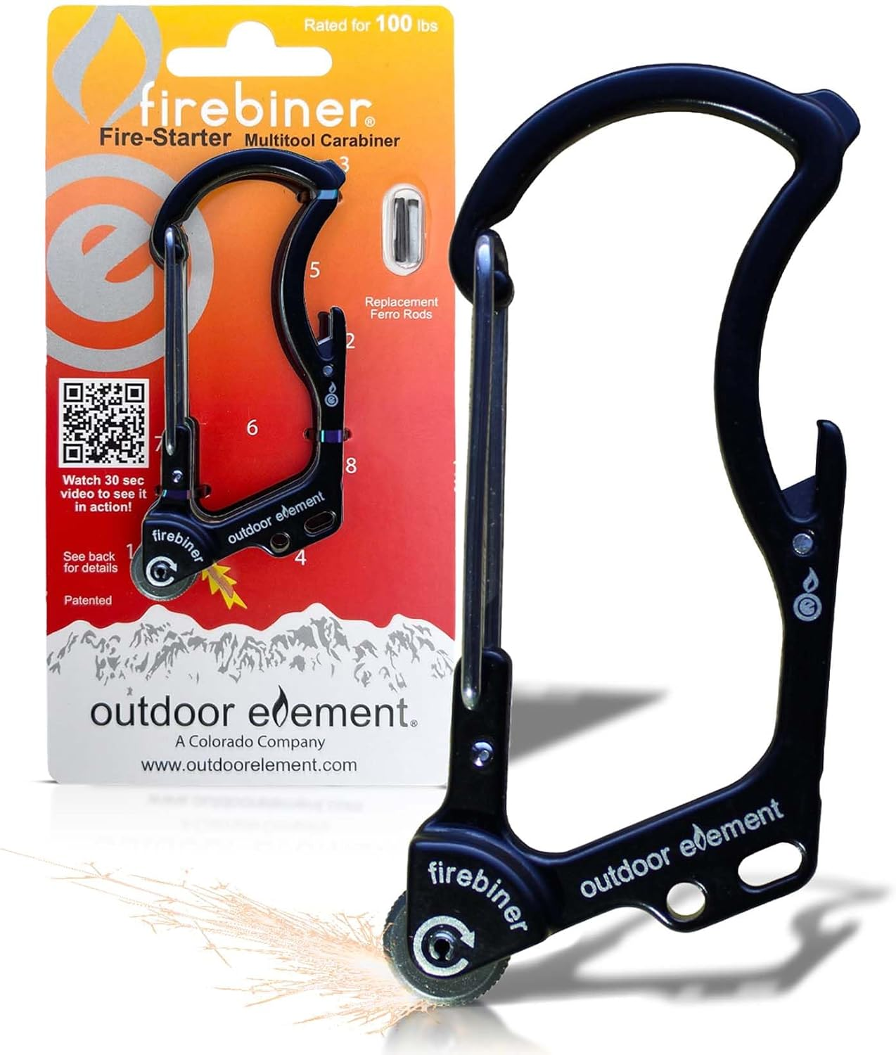 Firebiner - Fire Starter, Multi-Tool, Carabiner