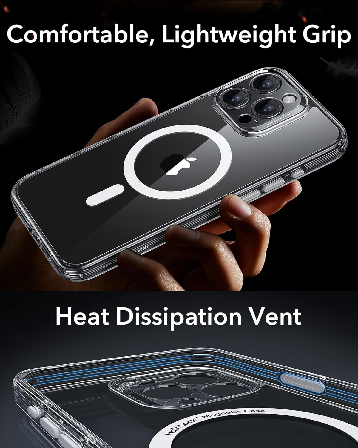 ESR for Iphone 16 Pro Max Case (4 in 1) Set, Translucent Matte Case with Screen Protector, Compatible with Magsafe, Military-Grade Protection, Classic Series, Clear