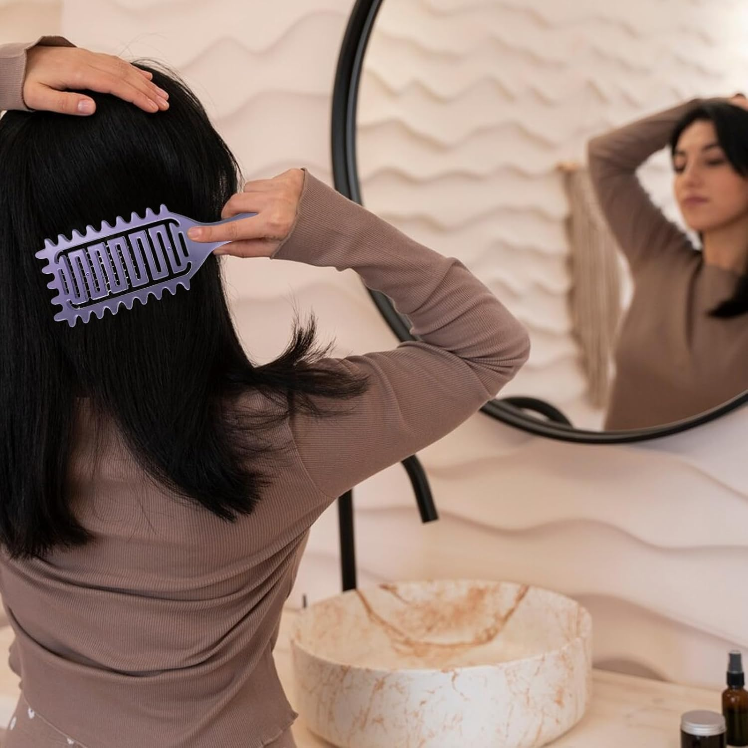 Curl Defining Brush, Curl Hair Brush, Curl Define Styling Brush, 2025 New Vented Hair Brush, for Combing and Shaping Men'S and Women'S Curls to Reduce Pulling 2Pcs image number 6