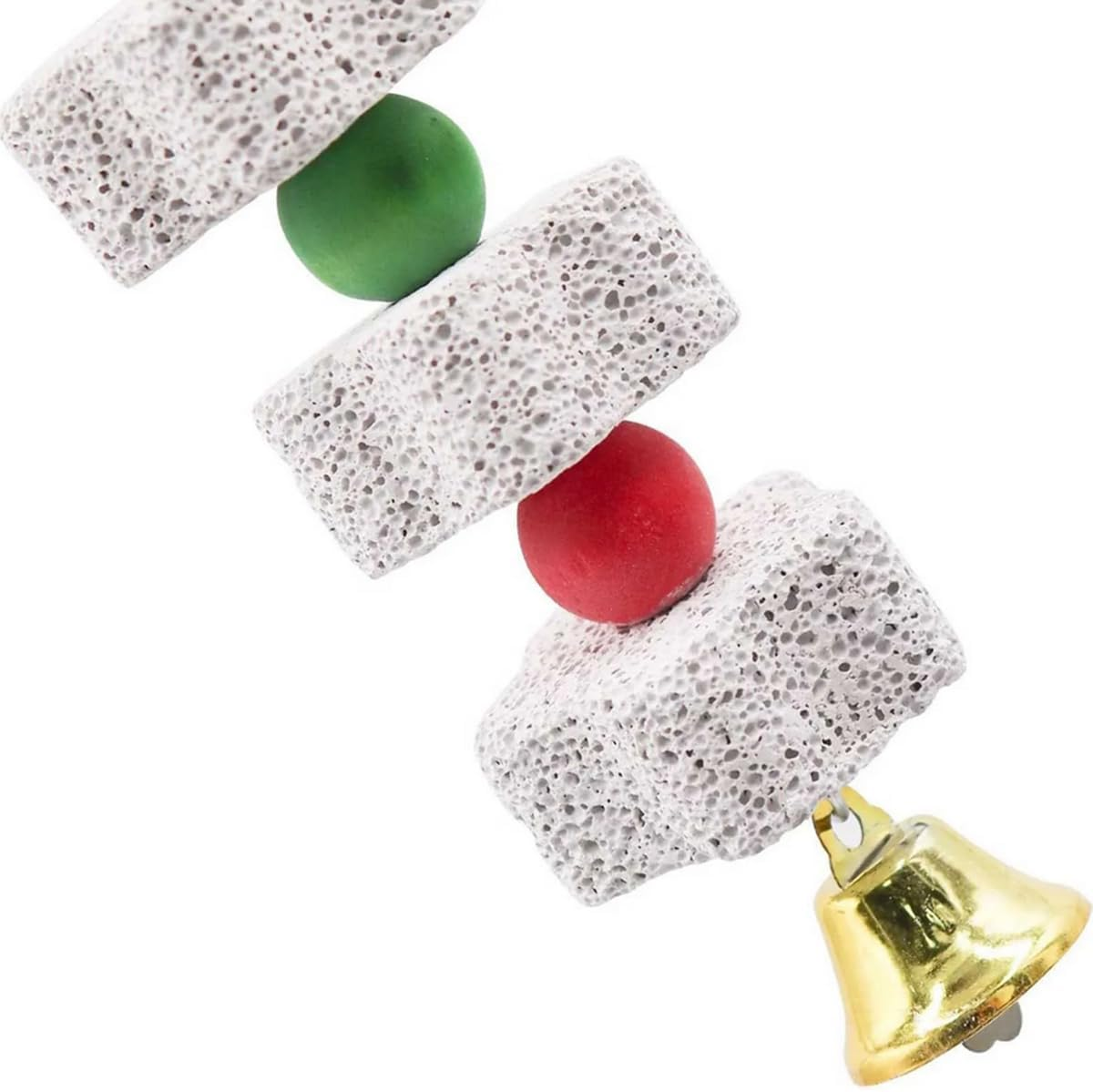 3Pcs Parrot Chewing Toy,Bird Beak Grinding Stone Toys with Bell,Parrot Beak Grinding Stone Bird Cage Accessories image number 5