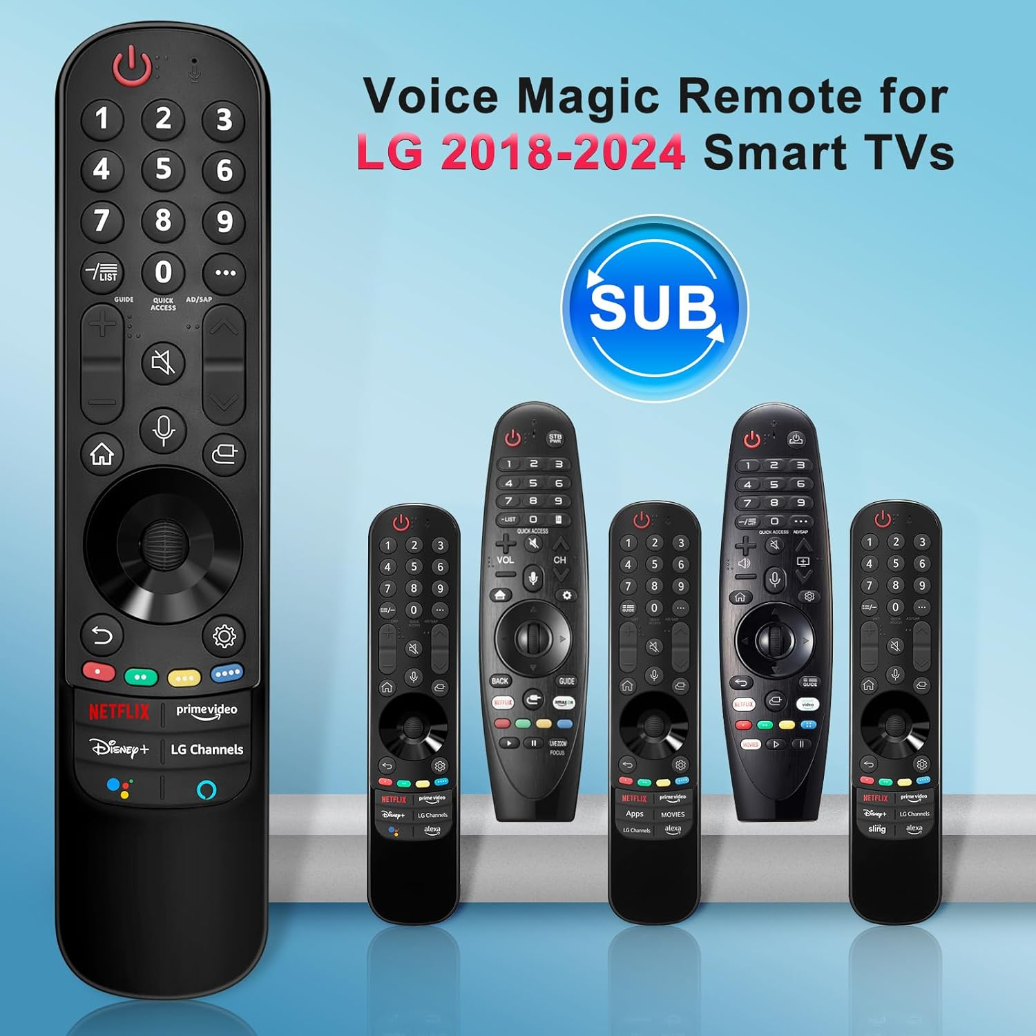 Voice Magic Remote Control for LG 2018-2024 UHD OLED QNED Nanocell 4K 8K Smart Tvs, Replacement Remote with Pointer Function AN-MR18BA, AN-MR19BA, AN-MR20GA, AN-MR21GA, MR22, MR23, MR24