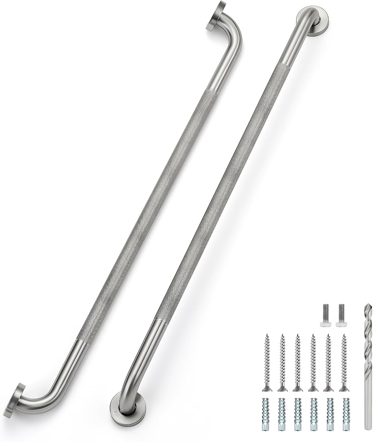 12 Inch Grab Bars for Shower, Anti-Slip Shower Handles for Elderly Stainless Steel Toilet Hand Rail (Brushed Nickel, 2 Pack)