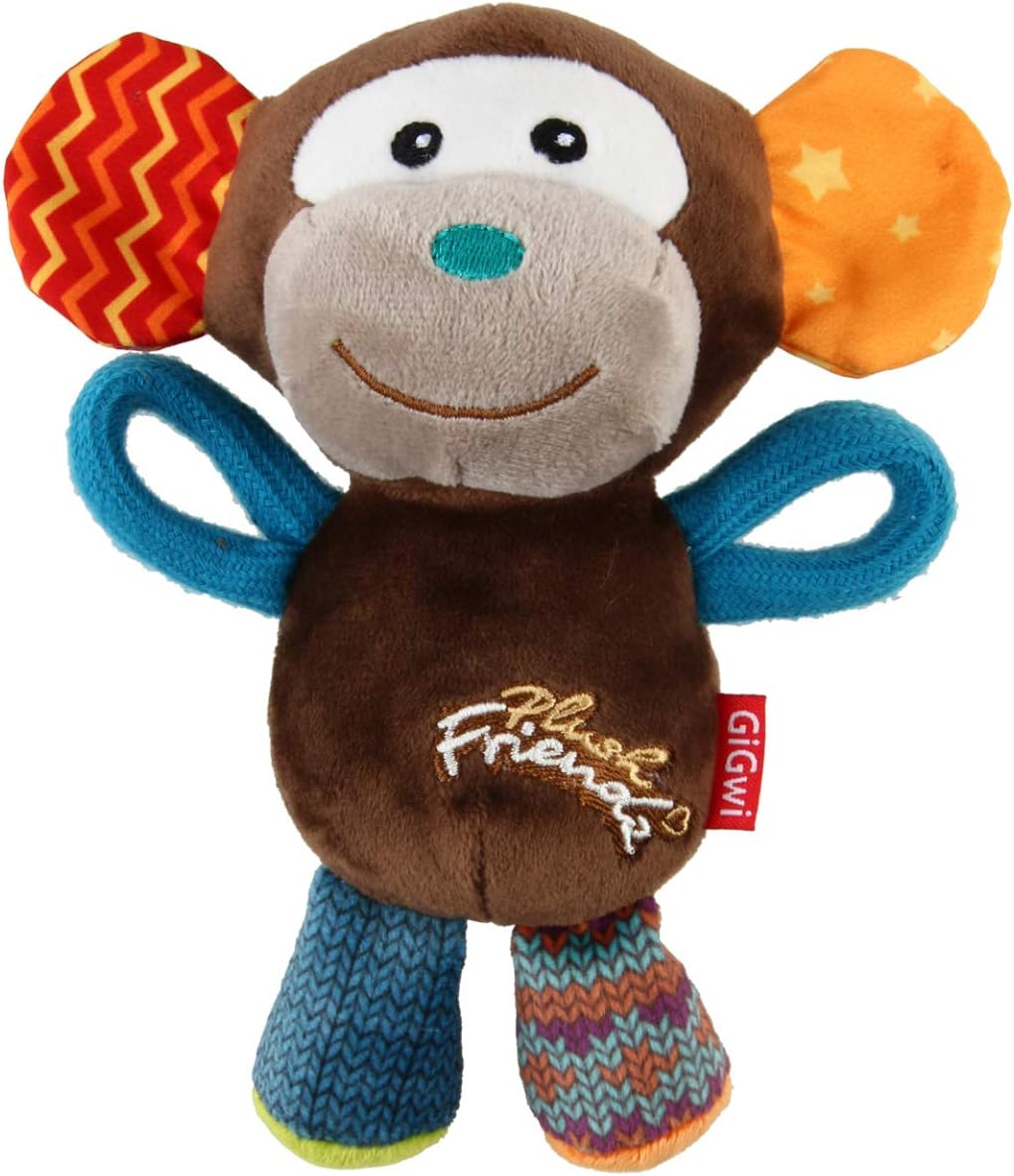 Gigwi Squeaker Monkey Dog Toy, Multicolour image number 5