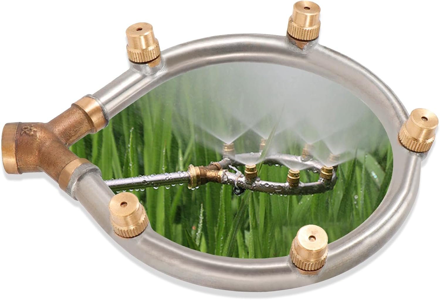 Omabeta 1PCS 5 Head Adjustable Circular Irrigation Sprinkler Misting, G1/4 Inch Female Thread Garden Sprinkler for Garden Watering Irrigation Cooling Dust Removal,13X10X3Cm/5.1X3.9X1.2In image number 5
