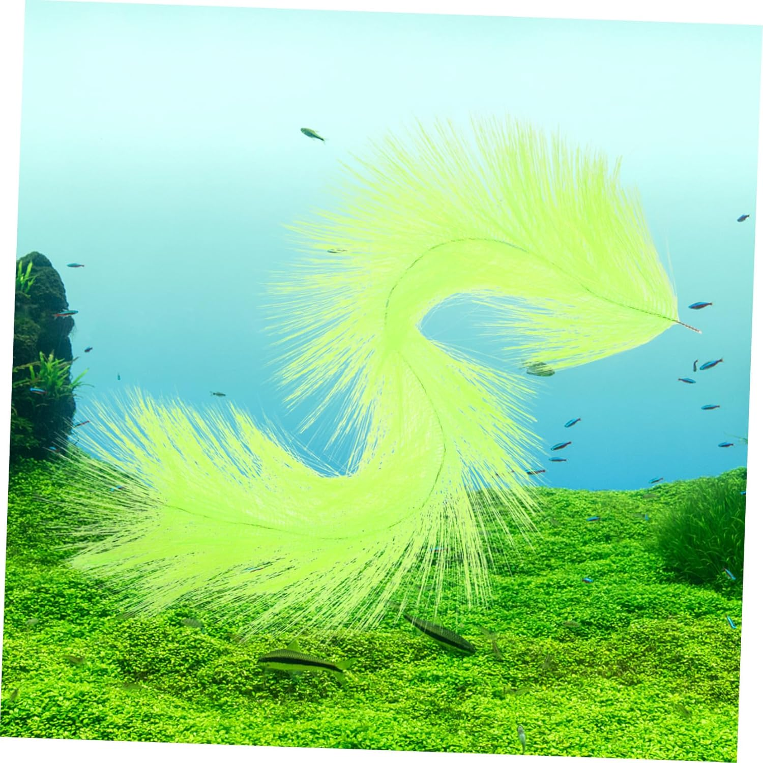 CVUTOVO Fish Breeding Grass Brush with Stainless Steel Core Vivid Spawning Grass for Aquarium Fish Tank Safe Hatchery Tool for Koi Goldfish Egg Protection and Aquatic Pet Breeding image number 2