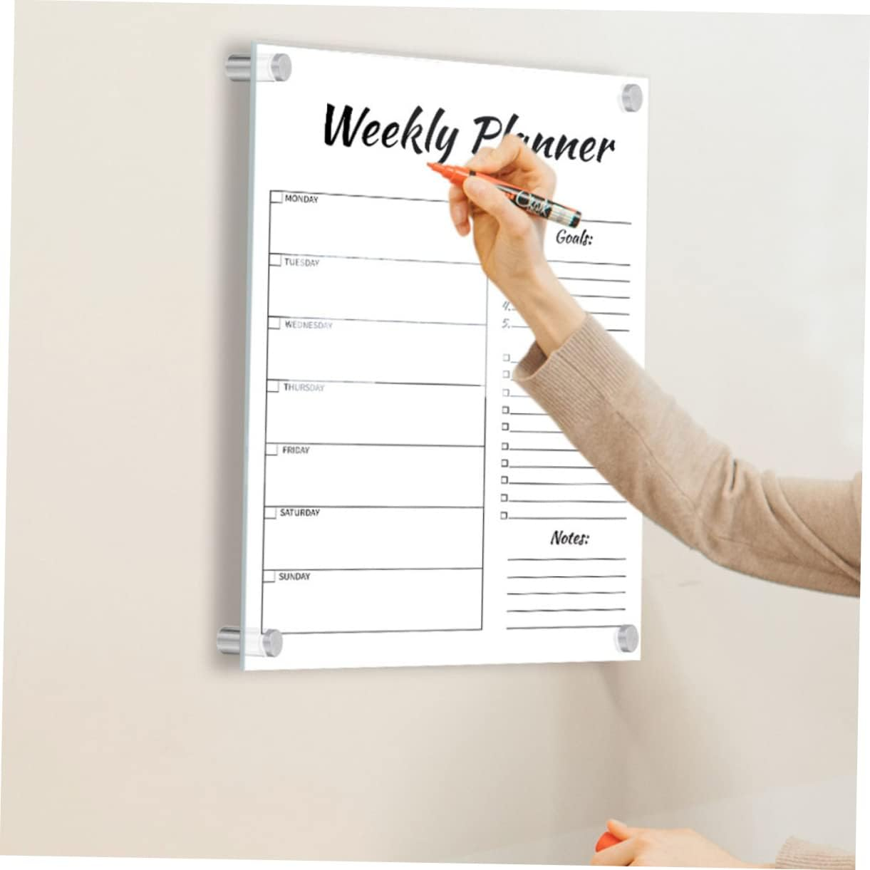 HOODANCOS 1 Message Writing Board Whiteboard Calendar Clear Magnets Handwritten Memo Board Desk Whiteboard Creative Message Board Acrylic Office Whiteboard Eraser Menu Board image number 3