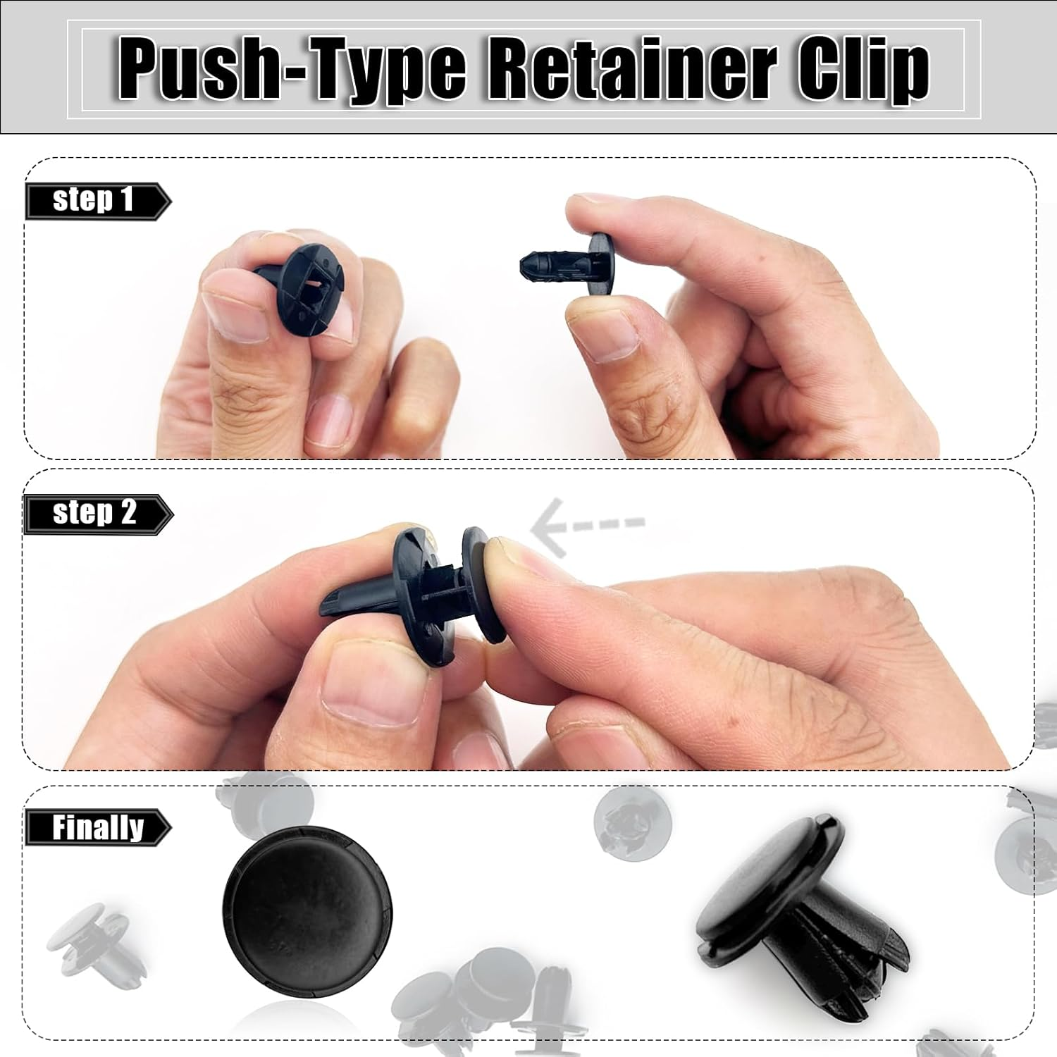 20PCS Type Retainer Clip Fastener, Bumper Engine under Cover Fender Liner Fastener Push-Type Retainer Clip, Compatible with Hyundai Kia Accent, Azera, Equus, Elantra, Genesis, Replaces GM: 86595-2T500 image number 2