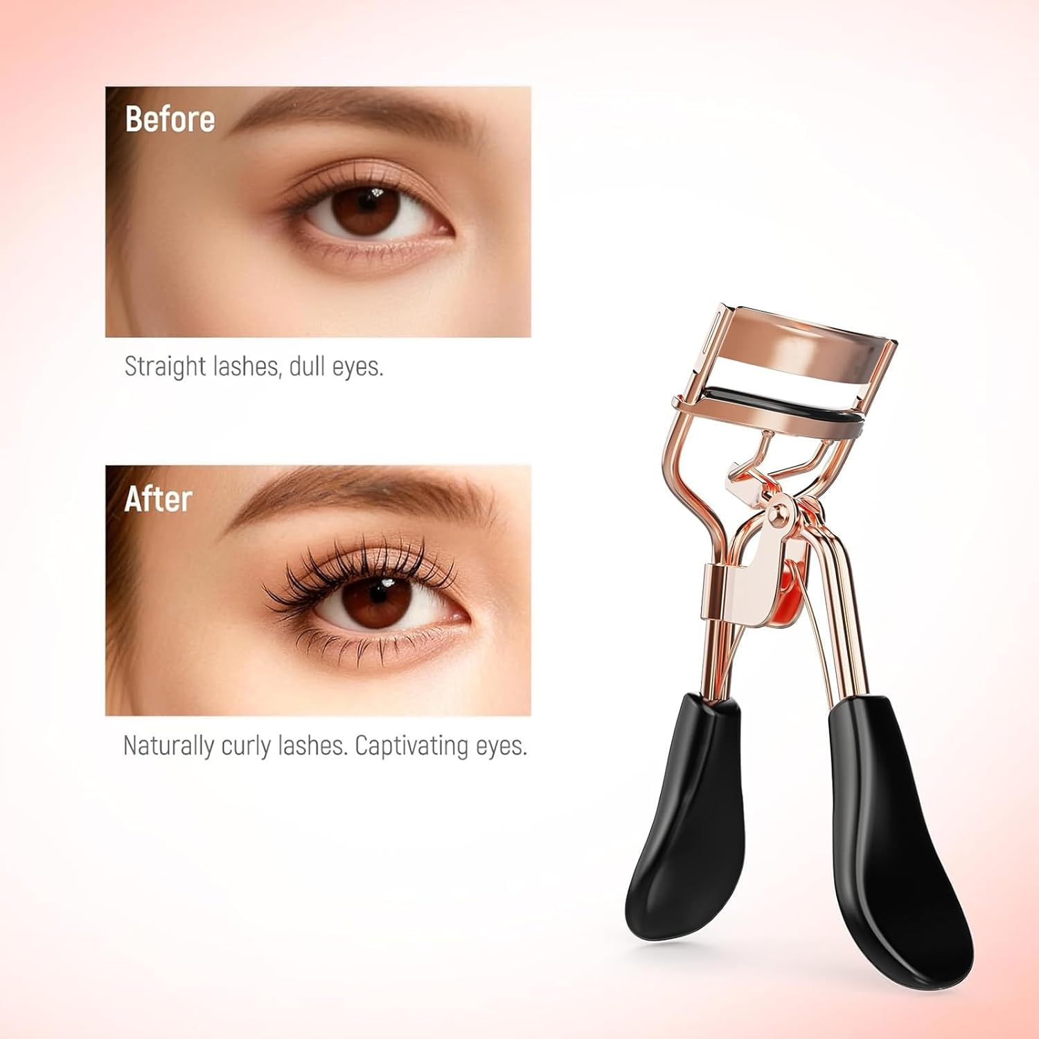 Eyelash Curler for Lift and Curl-Eyelash Extension Tweezers,3 In1 Mascara Brushes Professional Stainless Steel Makeup Eyelash Tool with Ergonomic Handle & 6 Replacement Pads for Long-Lasting Results image number 4