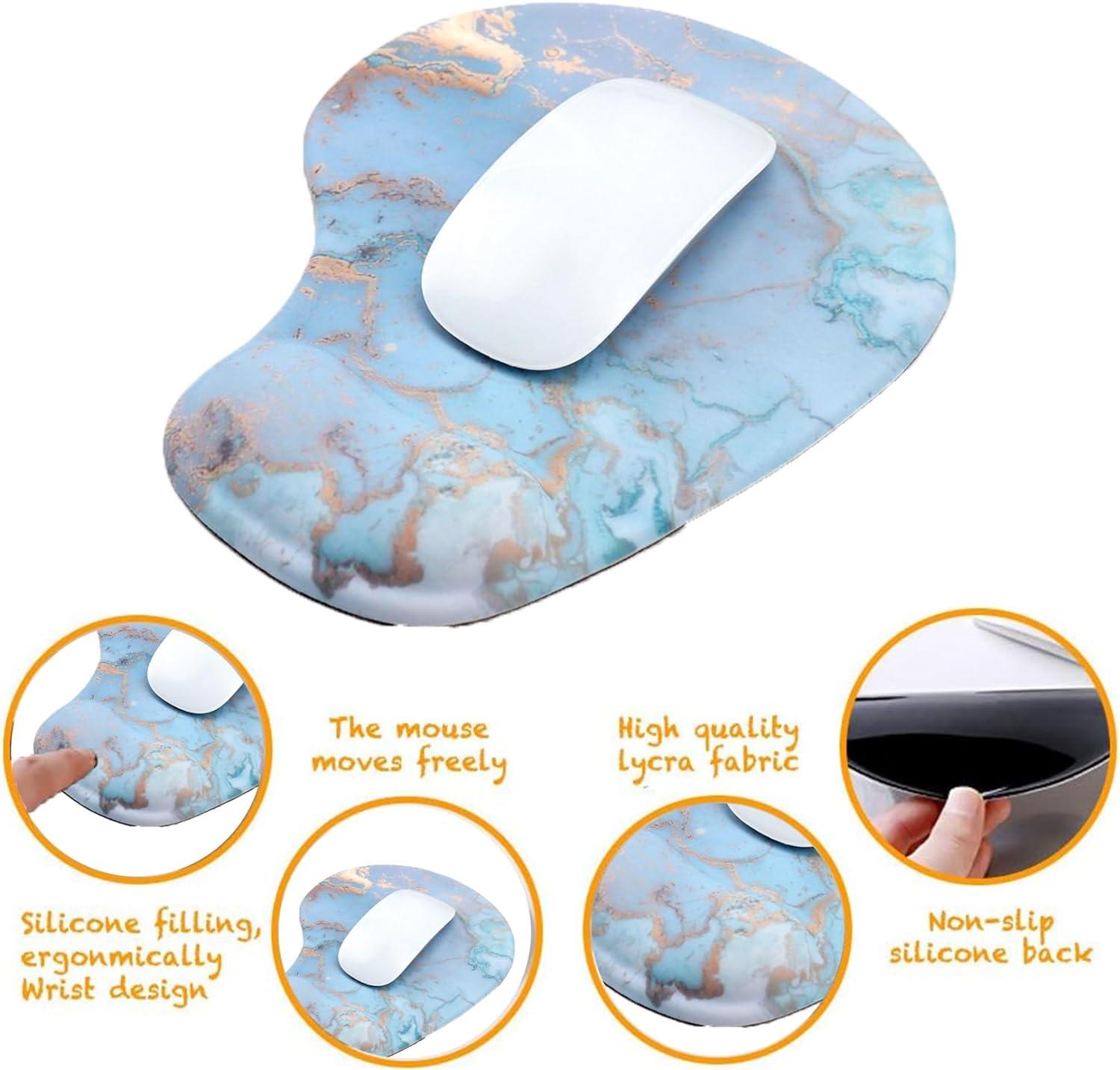 MKUCCD Mouse Pad Wrist Support,Ergonomic Gaming Desktop Mouse Pad Wrist Rest, Comfortable Computer Mouse Pad for Laptop, Pain Relief Mousepad with Non-Slip PU Base image number 1