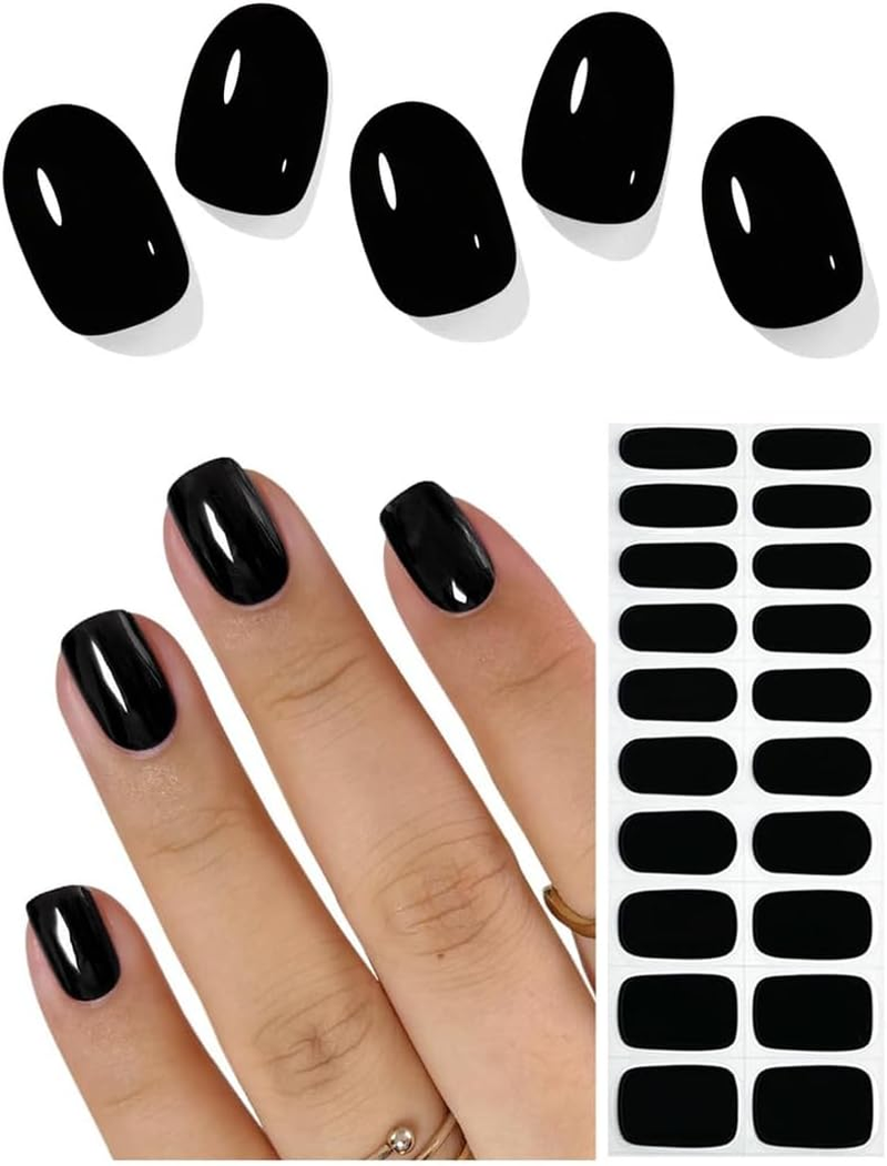 Semi Cured Gel Nail Strips (Burgundy Red), 20 Pcs Gel Nail Wraps, Stickers, UV Light Required, Salon Quality, Long Lasting (Jelly Pink) image number 4