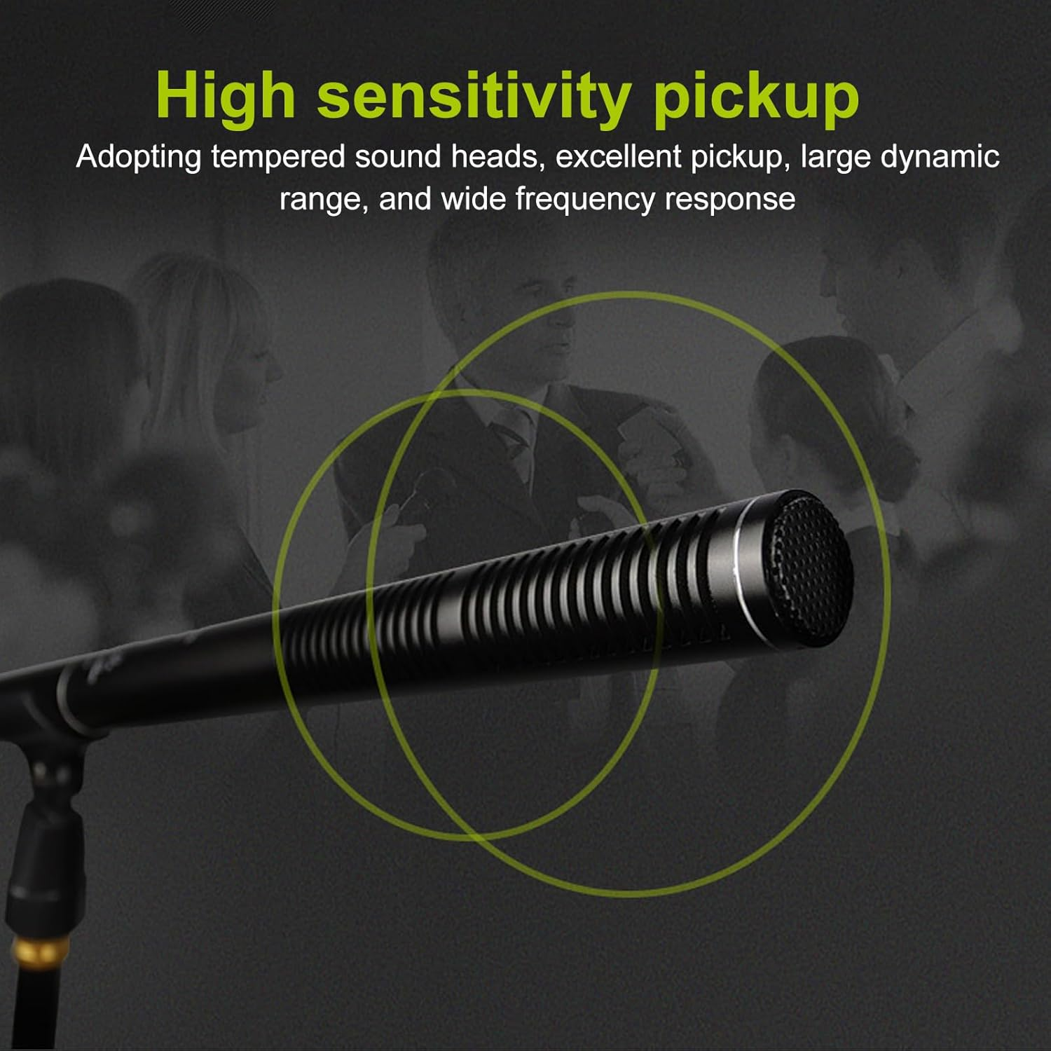 XLR Microphone, Professional Cardioid Mini Condenser Mic, Video & Broadcast Unidirectional Microphone Kit for Television News Reporter Interview image number 4