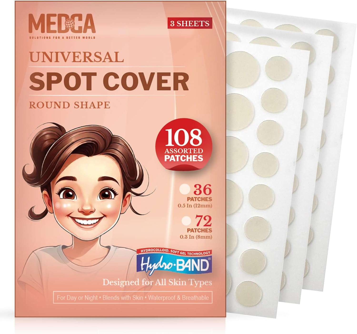 Invisible Spot Cover &ndash; Absorbing Cover, Hydrocolloid Covers, Facial Stickers &ndash; Clear Adhesive Patches in 2 Sizes (108 Count) image number 6