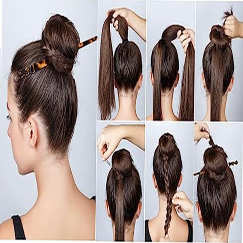 8Pcs Acetate Hair Sticks, Better Jonny Vintage Leopard Print Hairpin 17.5Cm Hair Chopsticks Tortoise Shell Hair Styling Accessories Chinese Hair Sticks for Women Girls (Classic) image number 6