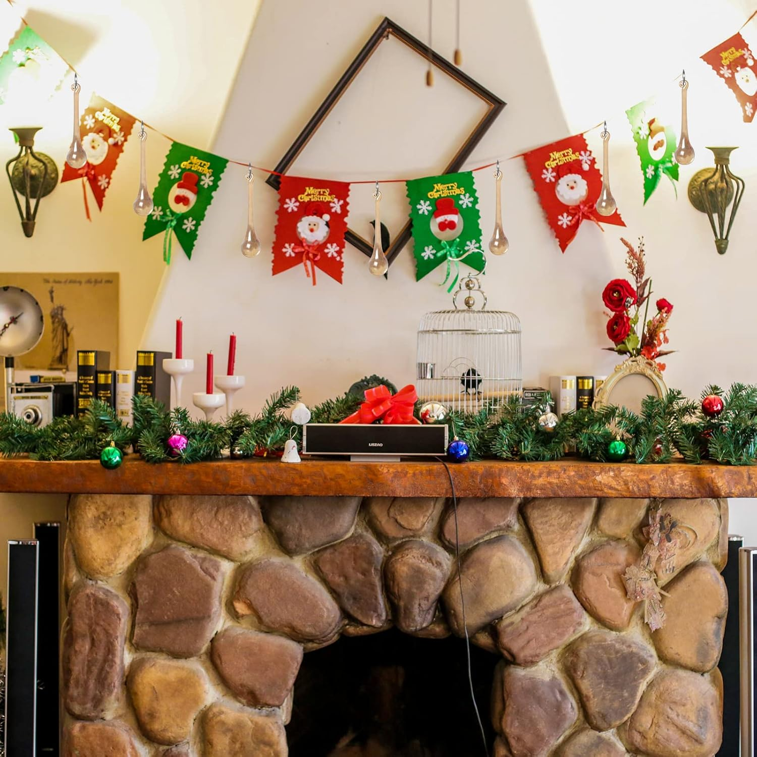 LONGWIN 20Pcs 3Inch Crystal Teardrop Pendant Chandelier Parts Wedding Decoration Christmas Tree Decorations (Multicolor) - Champagne image number 6