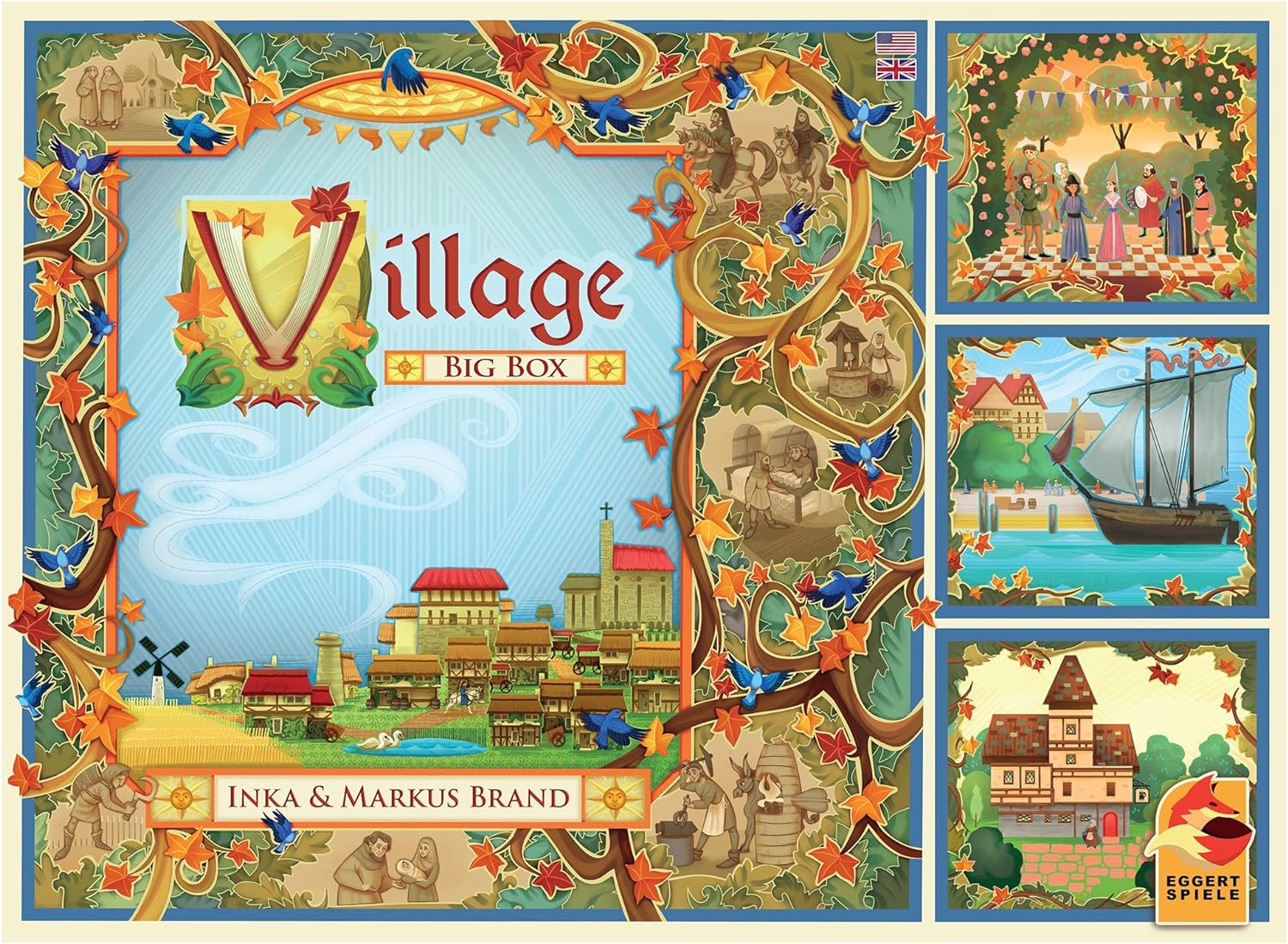 Plan B Games Village Board Game Big Box | Tactical Strategy Game | Medieval Farming Game | Fun Family Game for Kids and Adults | Ages 12+ | 1-5 Players | Average Playtime 60-120 Minutes | Made by Eggertspiele image number 3