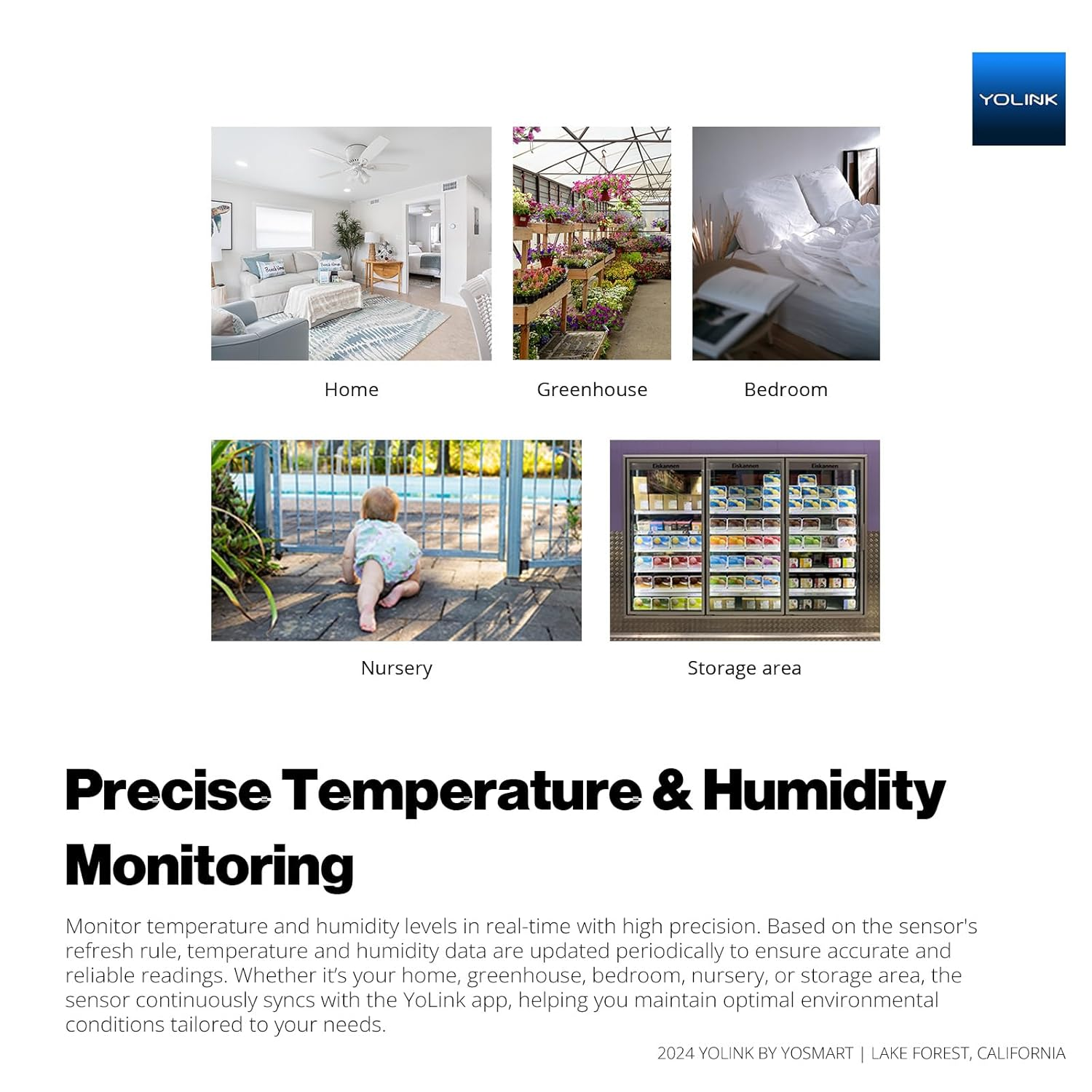 Yolink Indoor Hygrometer Thermometer, 2-Year Data Storage Export, Advanced Offline Storage, Lora Tech, App Push, Email, SMS, Hub Included image number 6