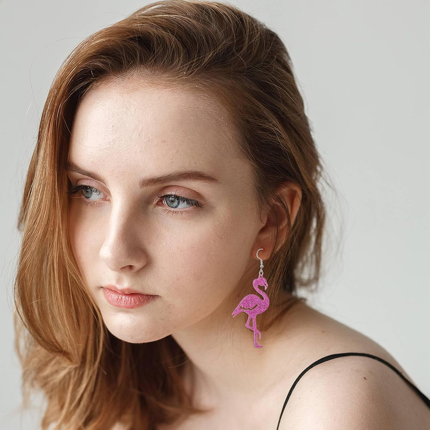 Flamingo Earrings for Women, Alloy Pink Flamingo Dangle Earrings Fashionable Bird Jewelry Gifts for Daily Wearing Summer Beach Tropical Party image number 5