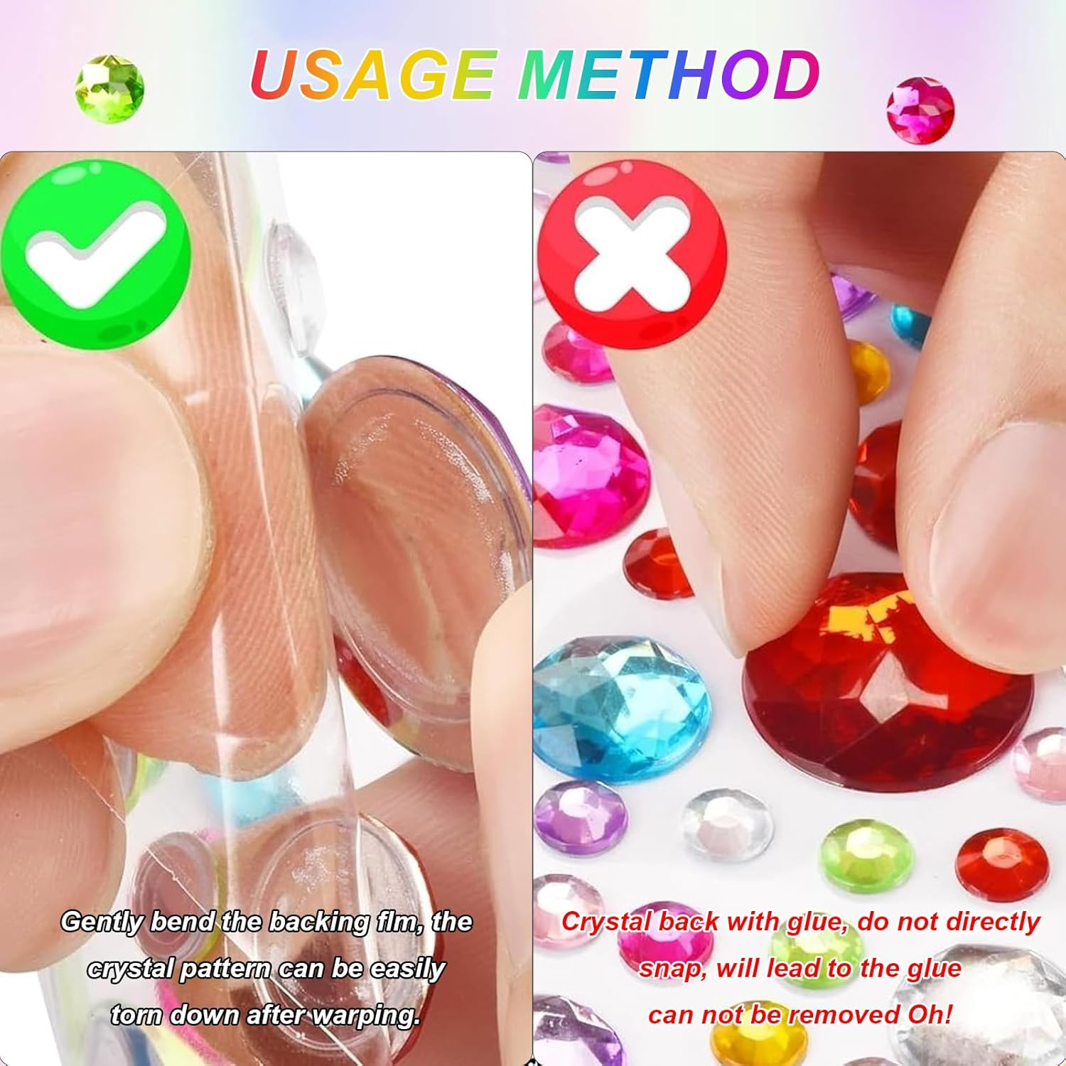 Face Gems&mdash;Glittering Diamond-Like, Multi-Shape&mdash;For Makeup Accents, Craft Projects, Decoration&mdash;Great for Beauty Lovers, DIY Enthusiasts (9 Sheets, 2271Pcs, Cute Designs) image number 3