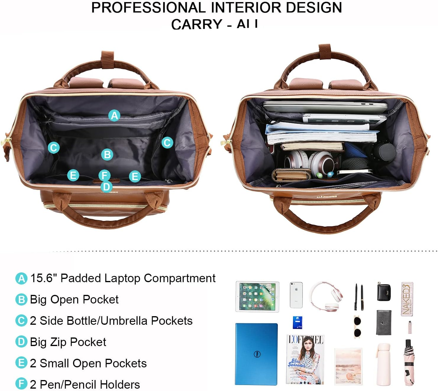 LOVEVOOK Laptop Backpack for Women ,Backpack for Women Fashion image number 6