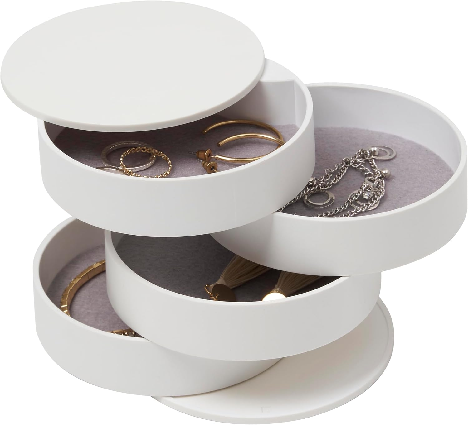 YAMAZAKI Home Tower 4-Tiered Accessory Tray Black