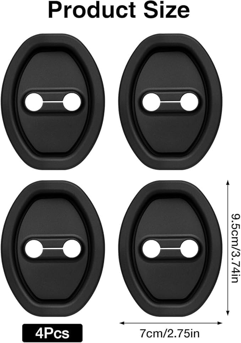Silicone Car Door Latch Protective Covers, 4Pcs Silicone Door Latch Guard Universal Car Door Lock Cover Protector for Noise Reduction and Shock Absorption image number 2