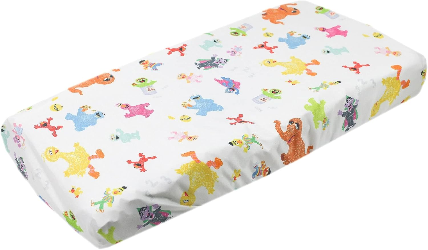 Premium Knit Diaper Changing Pad Cover"Sesame Friends" by Copper Pearl