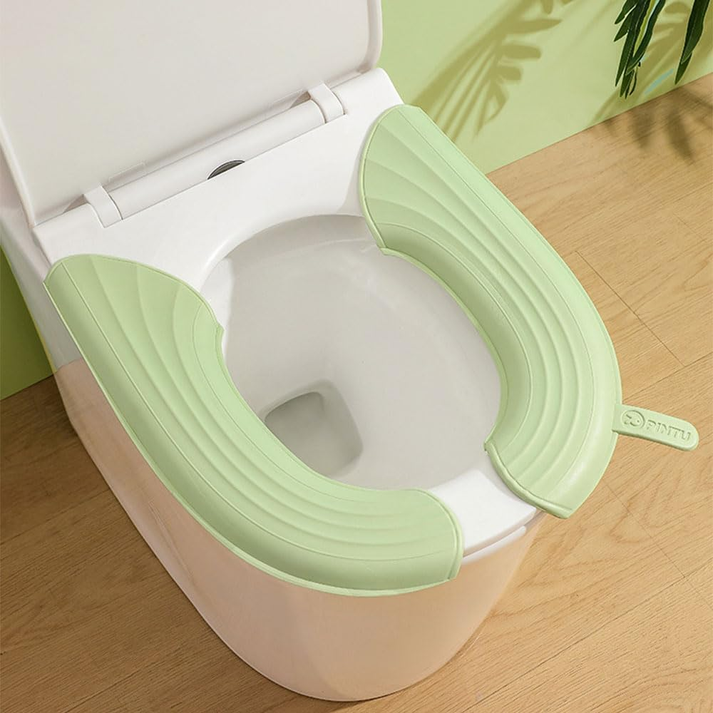 YUANQIAN 3-Pack Toilet Seat Cushion, Waterproof EVA Toilet Seat Cover, Reusable, Warm, Soft, Portable, Durable, Suitable for Most Toilet Seats, White, Black image number 6