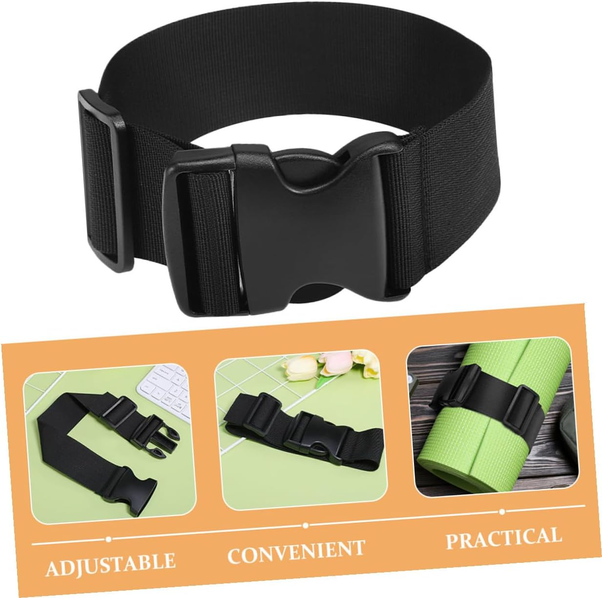 Hohopeti 2Pcs Adjustable Luggage Straps High-Strength Buckle Travel Belt for Suitcases Backpacks Outdoor Packing Security Gear image number 1