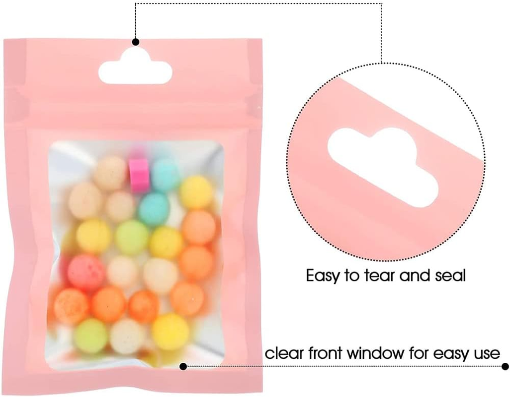 100Pcs Matte Shiny Zip Seal Mylar Bags Aluminum Foil Resealable Pouch (Black - 12 * 20Cm) - Black (12*20Cm) image number 2