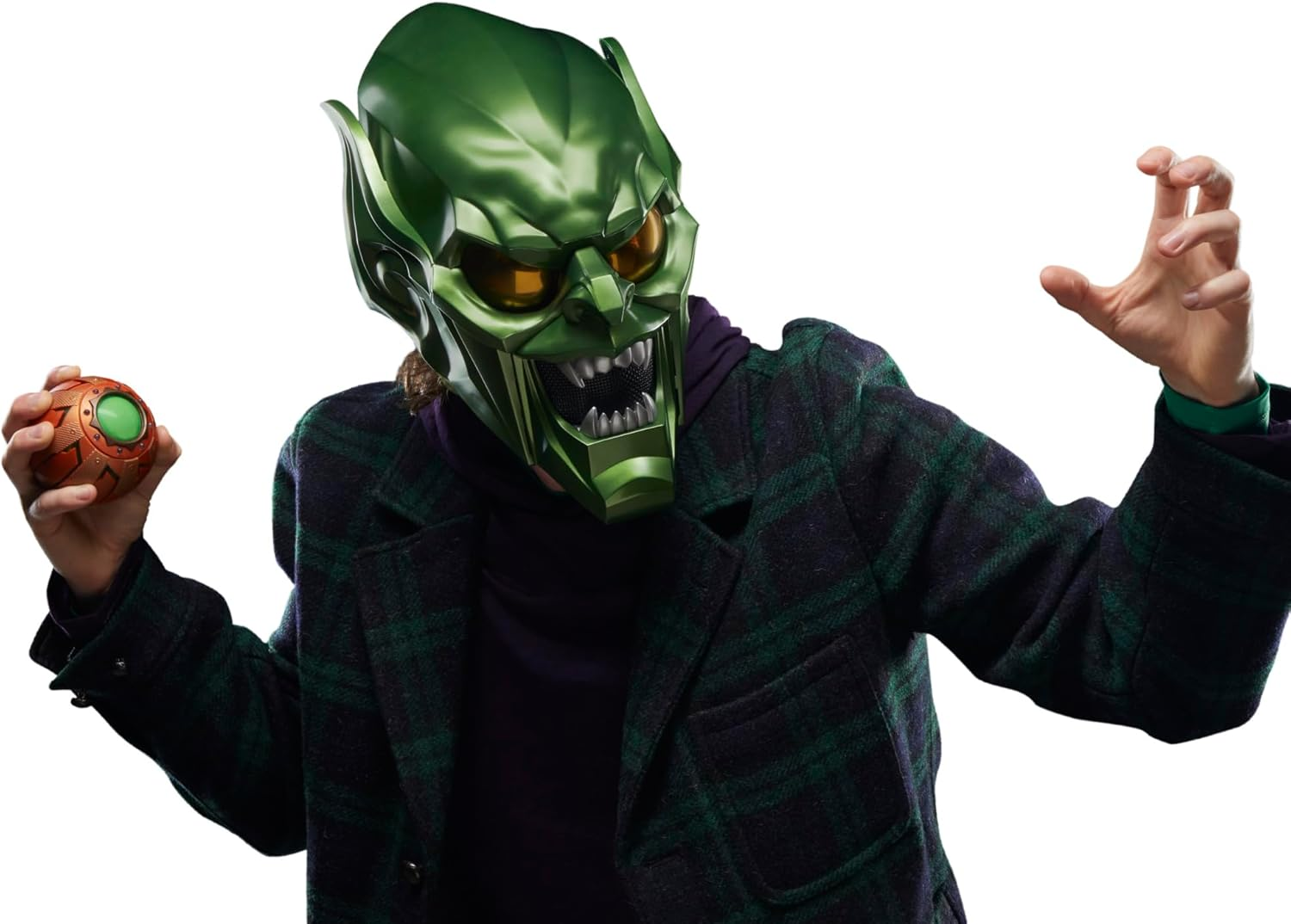 Marvel Legends Series Green Goblin Premium Roleplay Helmet, Spider-Man: No Way Home Adult Collectible Roleplay Gear