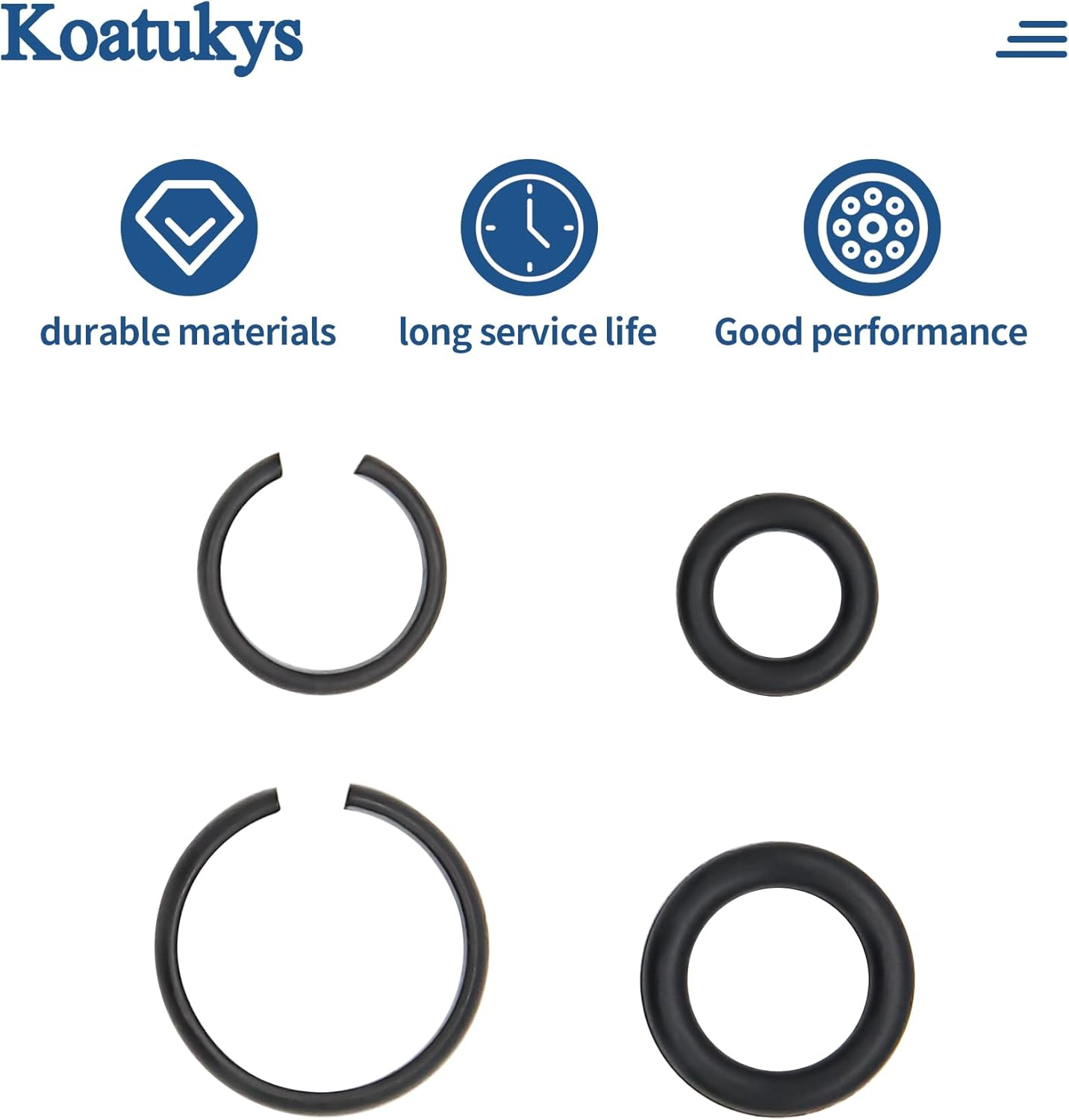 Koatukys 5 Sets 3/8" and 5 Sets 1/2" Impact Retaining Ring Wrench Socket Clip with O-Ring Fits Replacement Milwaukee/Pneumatic Type Impact Wrench Square Drive Socket Retainer Ring