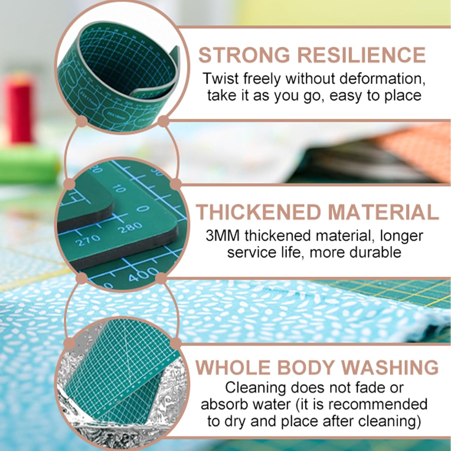 XUTONG Cutting Pad,Double Sided Carved Board, Durable and anti Slip 3MM Thick Professional Mesh Rotating Pad,Compatible with Sewing,Scrapbook,Sewing, and Arts and Crafts 8.66X11.8In (A4)