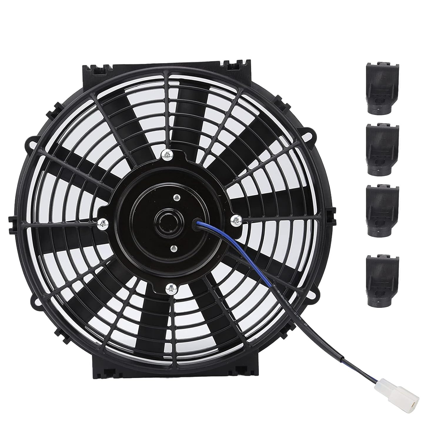 Akozon Electric Radiator Cooling Fan 10Inch Slim Electric Cooling Fan Radiator 24V 80W 2100RPM 10 Straight Blades Universal for Car image number 4