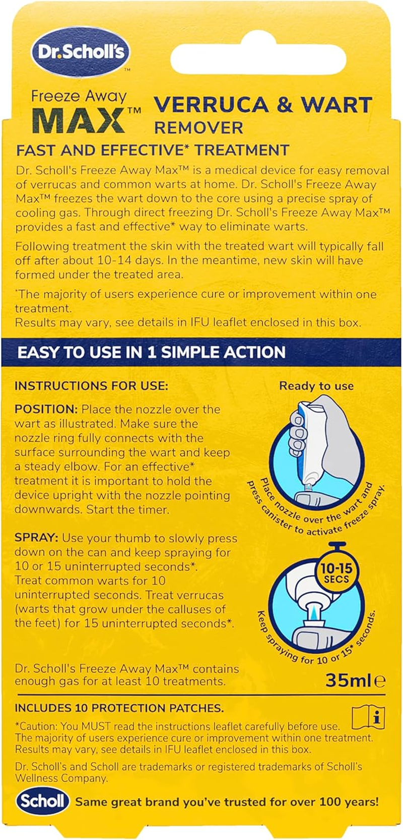 Dr. Scholl'S Freeze Away Max Verruca and Wart Remover for Hands and Feet - as Fast as 10 Seconds to Treat Warts and Verrucas, Safe for Children Aged 4 and Above image number 1