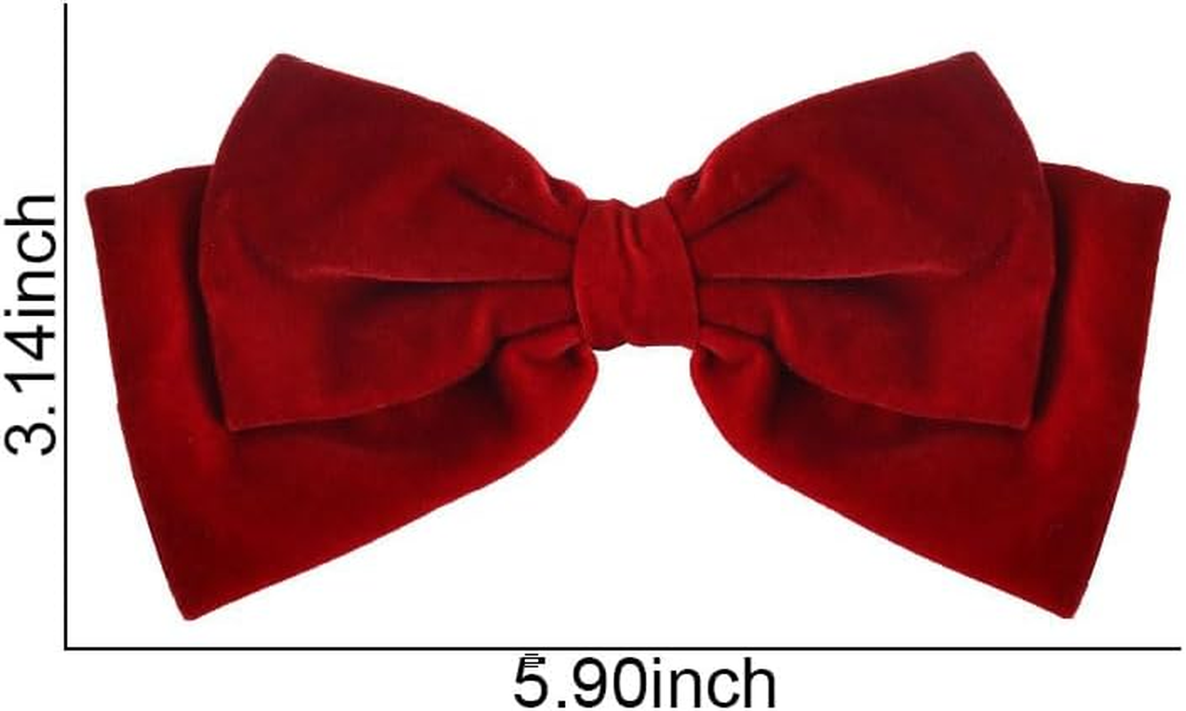Christmas Hair Bows for Women and Girls - Large Red Bowknot Hair Clips, Decorative Big Halloween Barrettes, Hair Accessories for Ladies image number 3